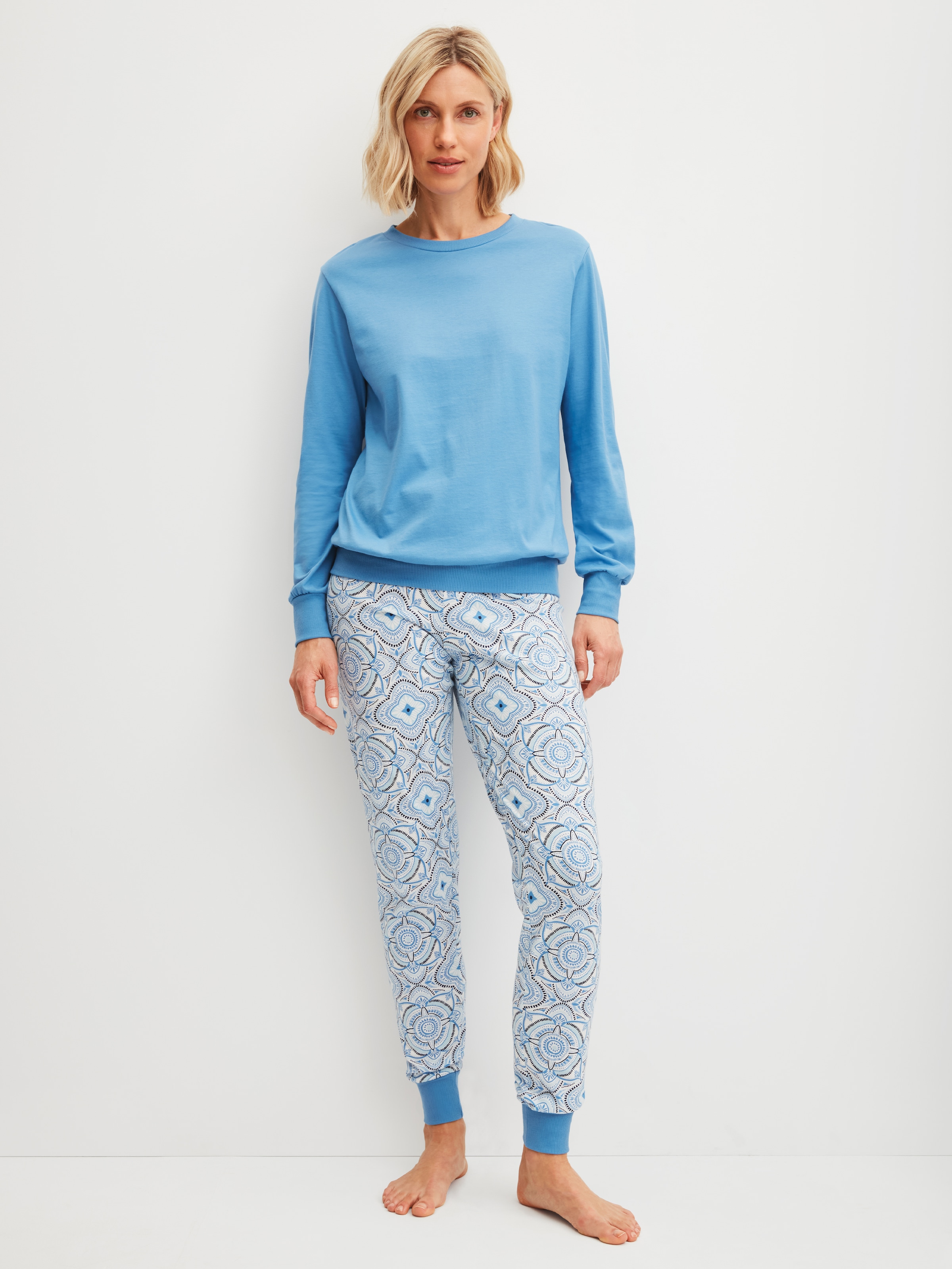 CALIDA Schlafanzug "Cotton Stripes", (2 tlg.), mit weichen Rippbündchen an günstig online kaufen
