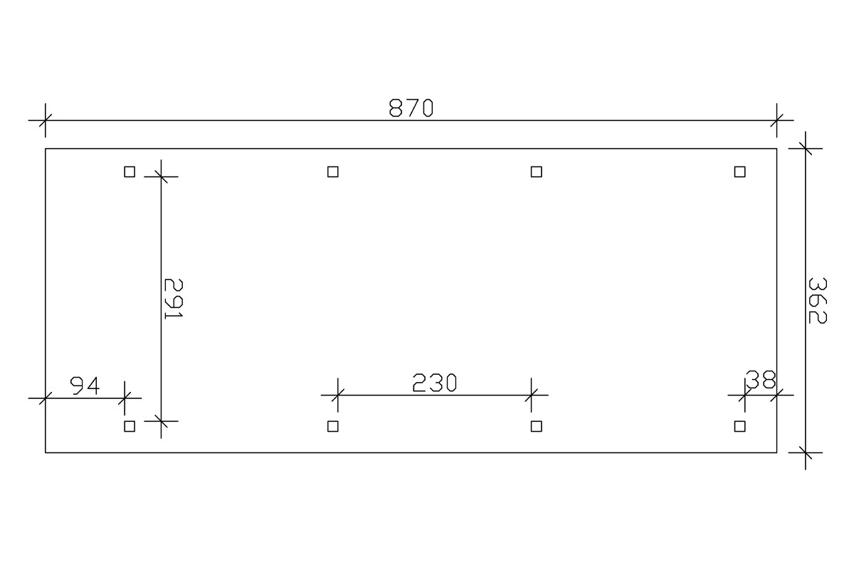 Skanholz Einzelcarport »Wendland«, 291 cm, dunkelgrau