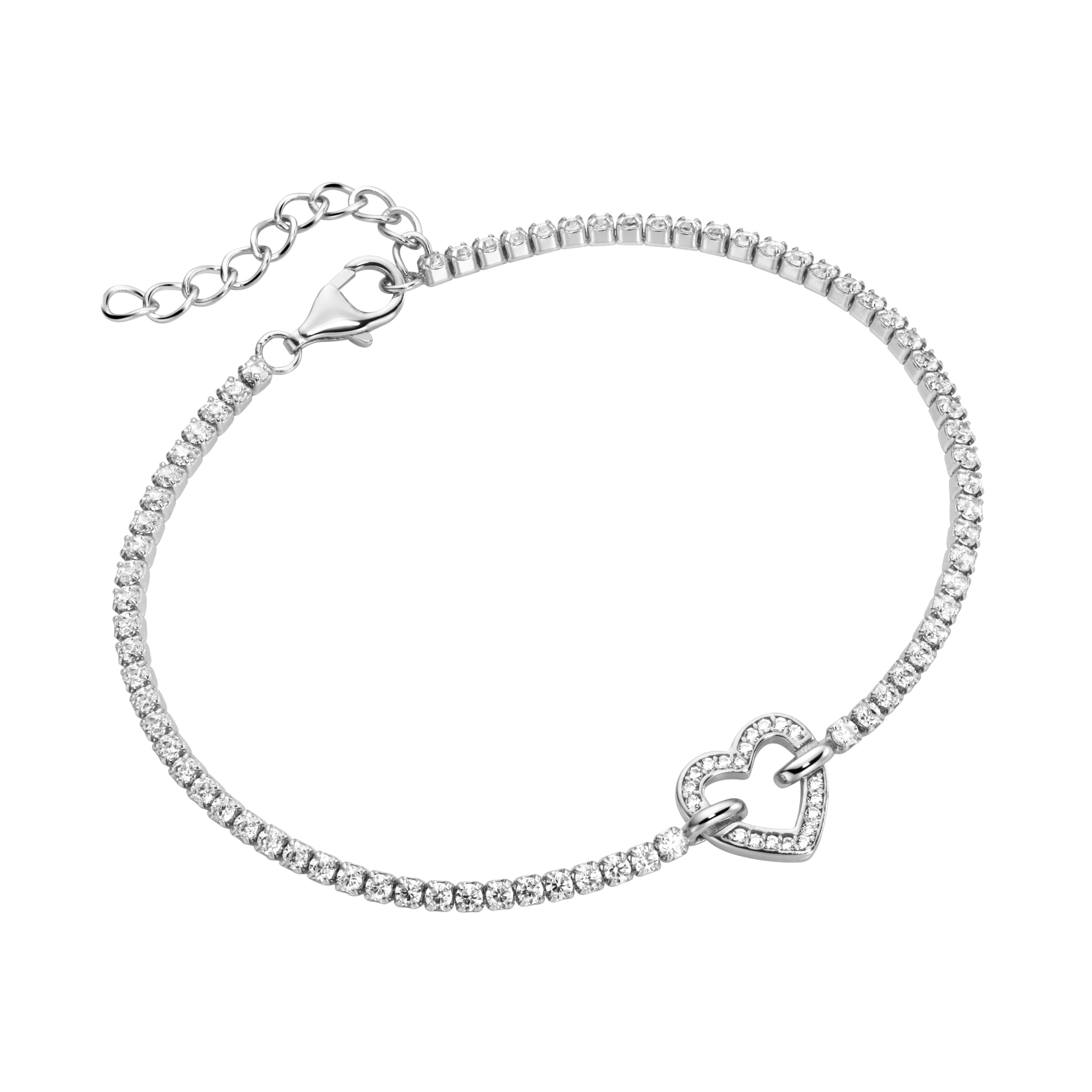 Smart Jewel Armband »Zirkonia Steine, Herz, Silber 925« online kaufen | BAUR