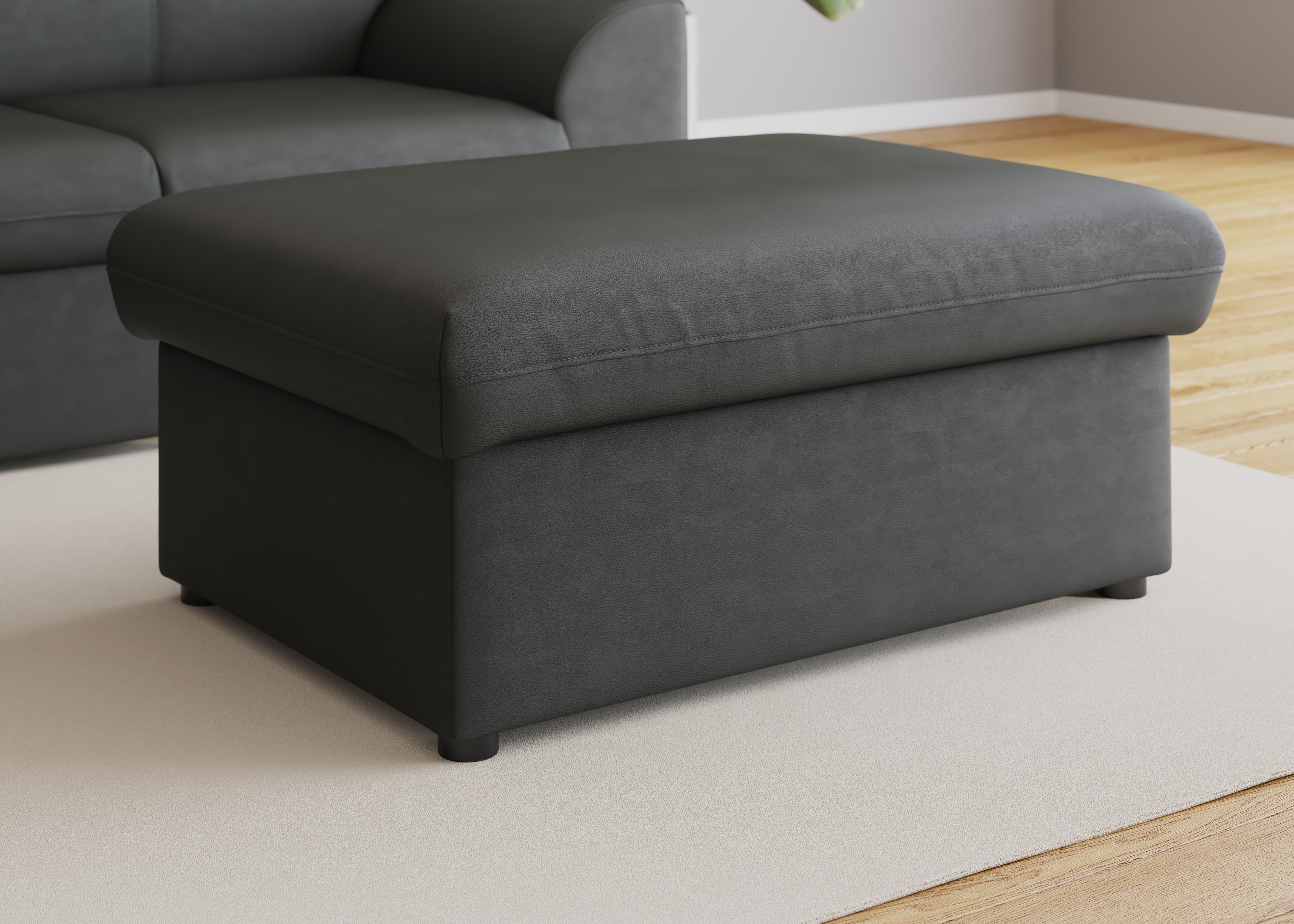 DOMO collection Hocker "Topper" mit Wellenunterfederung, auf Kunststoffgleitern