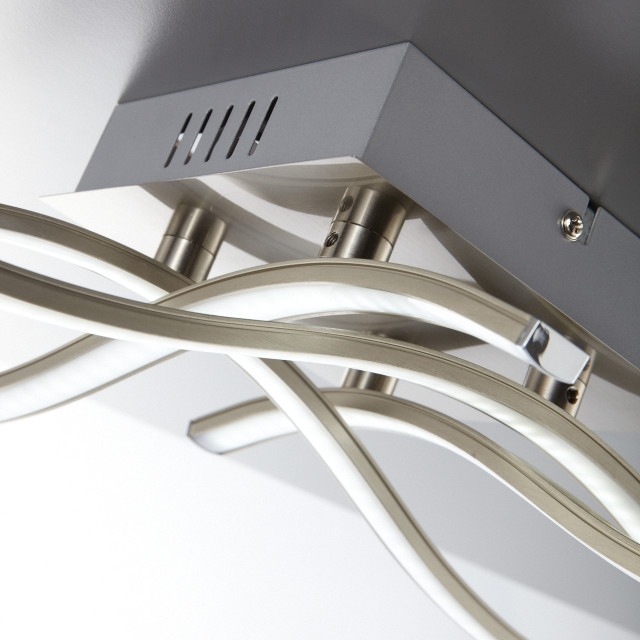 B.K.Licht LED Deckenleuchte »Virgo«, 4 flammig, Leuchtmittel LED-Board | LED fest integriert, LED Deckenlampe, Deckenstrahler, modern, matt-nickel, inkl. 3,4W 350lm