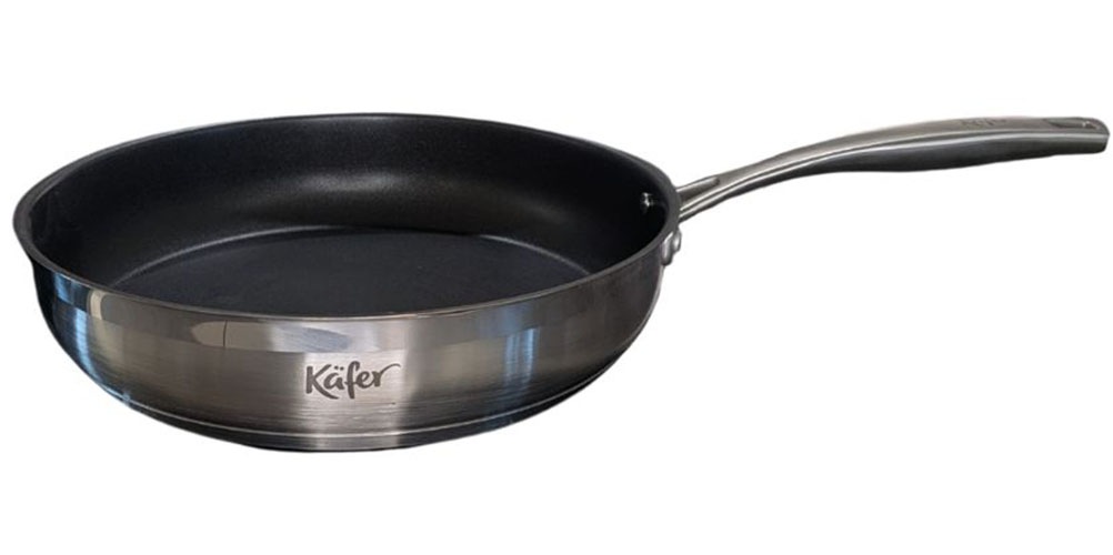 Käfer Bratpfanne "Käfer Edelstahlpfanne" Edelstahl 18/10 1 Stk. tlg. Edelstahl, Teflon Select, ergonomisch, induktionsgeeignet