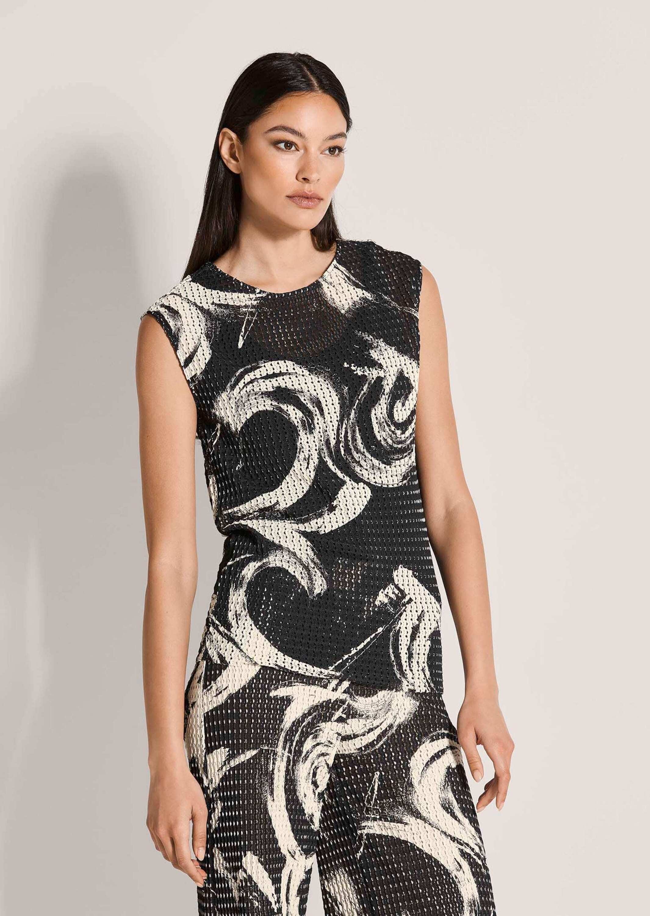 MADELEINE Trägertop »Jerseyshirt Ajourshirt mit grafischem Muster«