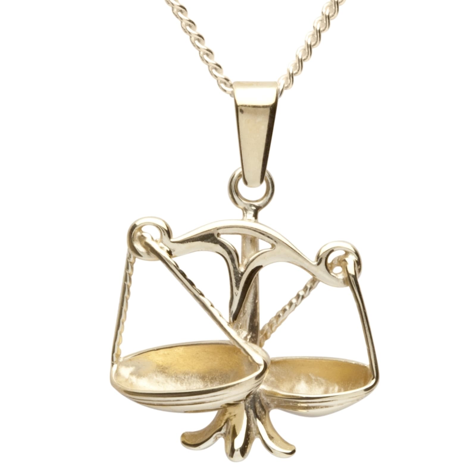 Kette mit Anhänger OSTSEE-SCHMUCK "Ostsee-Schmuck Kette mit Anhänger Tierkreiszeichen Waage" Gr. 42, gold, Halsketten, Damen, 42cm, Gelbgold 333, L: 42
