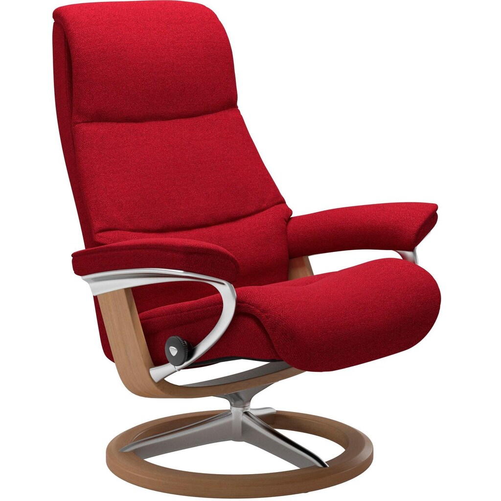 Stressless® Relaxsessel »View«, (Set, Relaxsessel mit Hocker), mit Signature Base, Größe M,Gestell Eiche