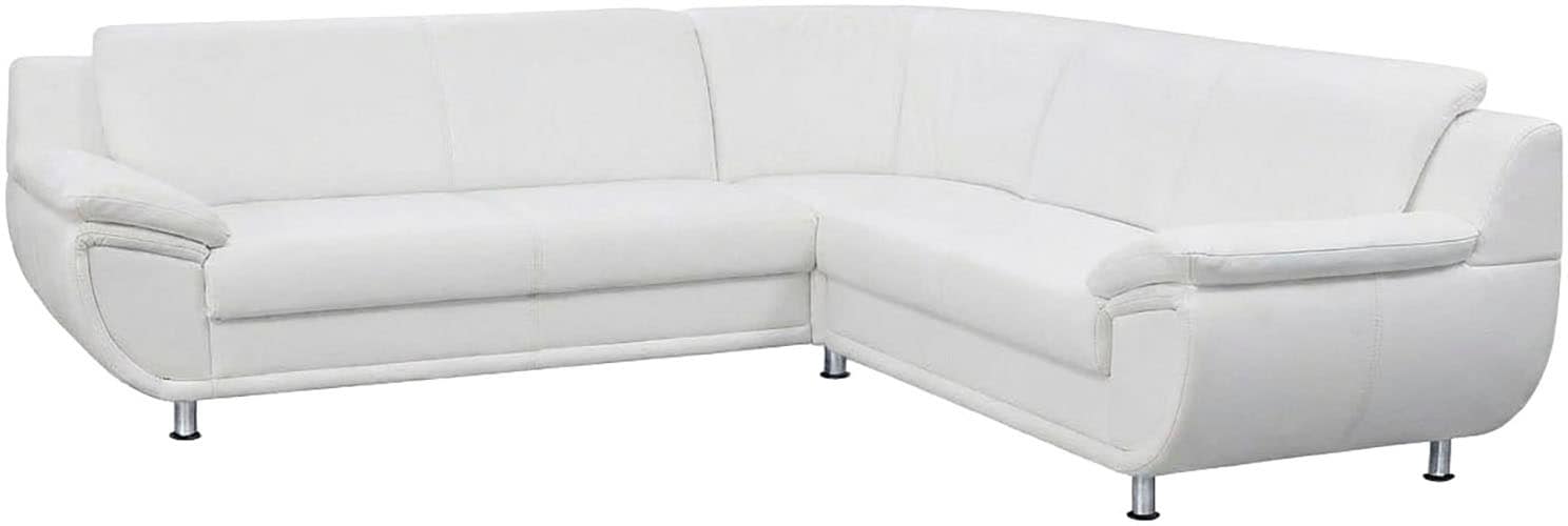 TRENDMANUFAKTUR Ecksofa "Rondo wahlweise mit Schlaffunktion, bequeme Armlehnen" L-Form, wahlw.mit Federkern, Füße chromfarben, Unser Dauertiefpreis