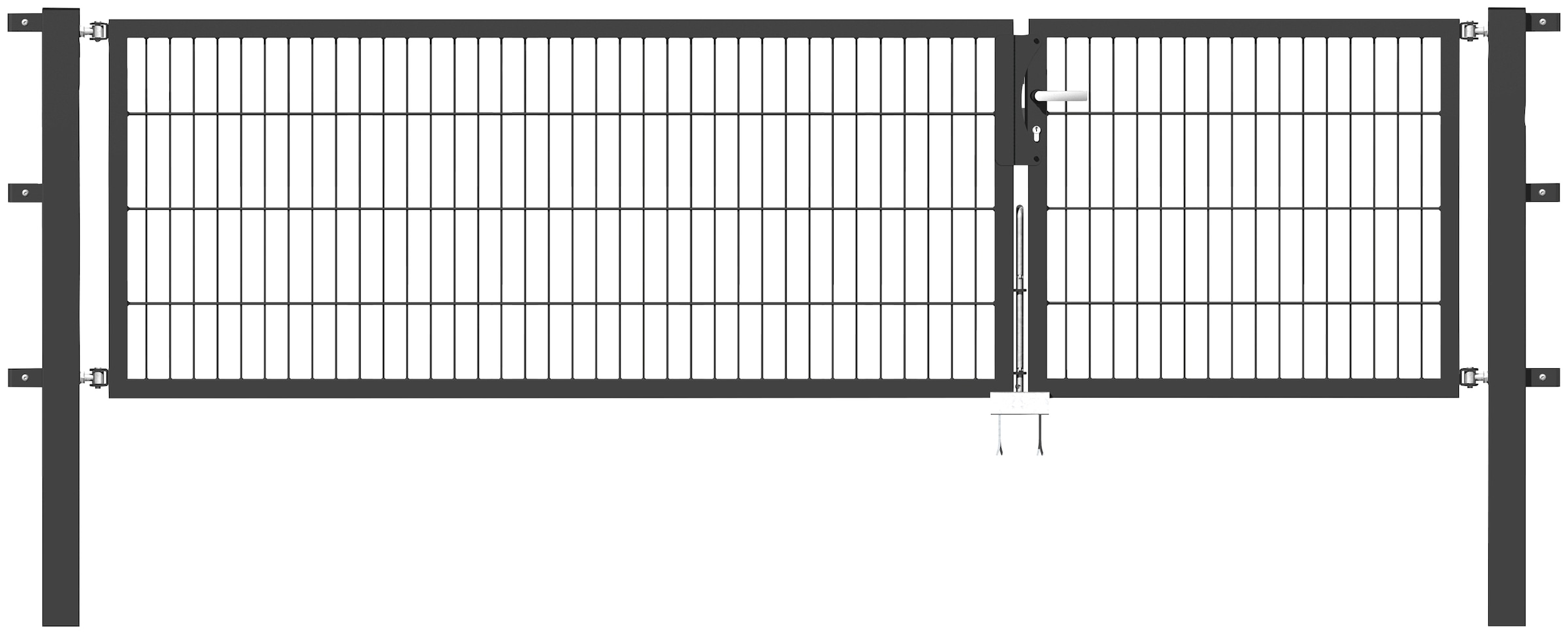 Alberts Zaundoppeltür, 300 cm Breite (100 + 200 cm), in versch. Höhen