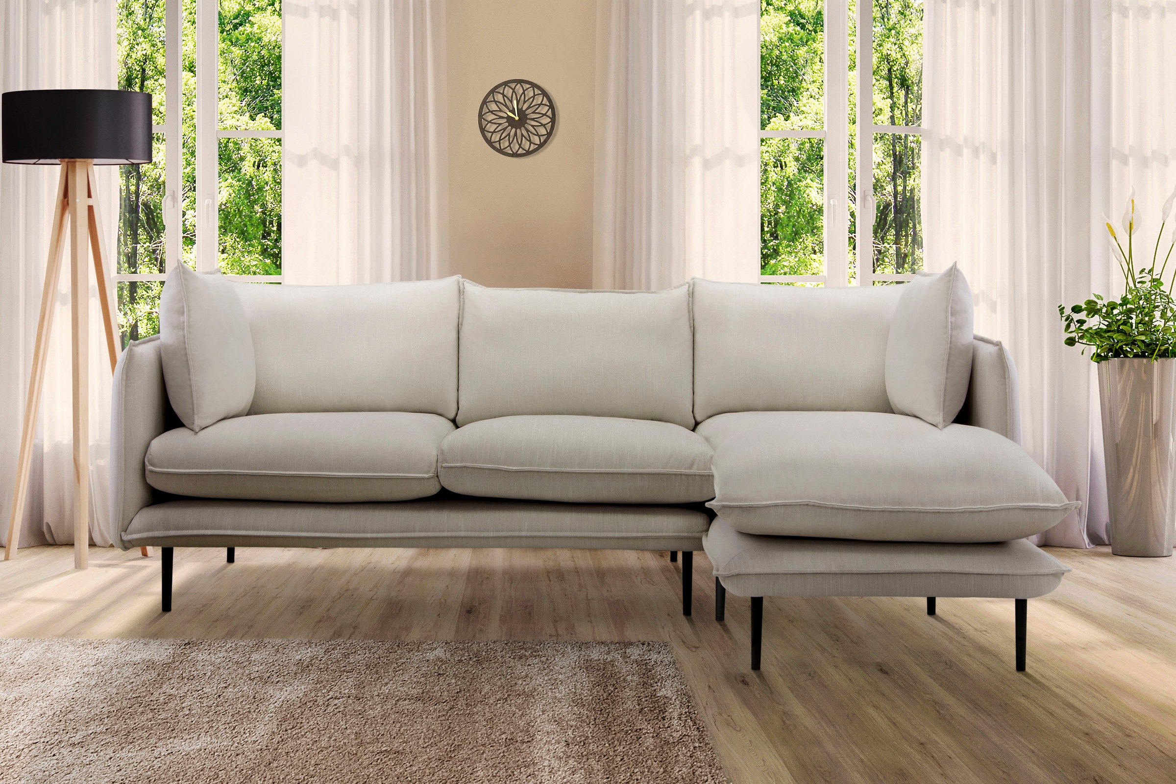 Home affaire Ecksofa "Somba L-Form" mit dickem Keder, Ottomane wahlweise li günstig online kaufen