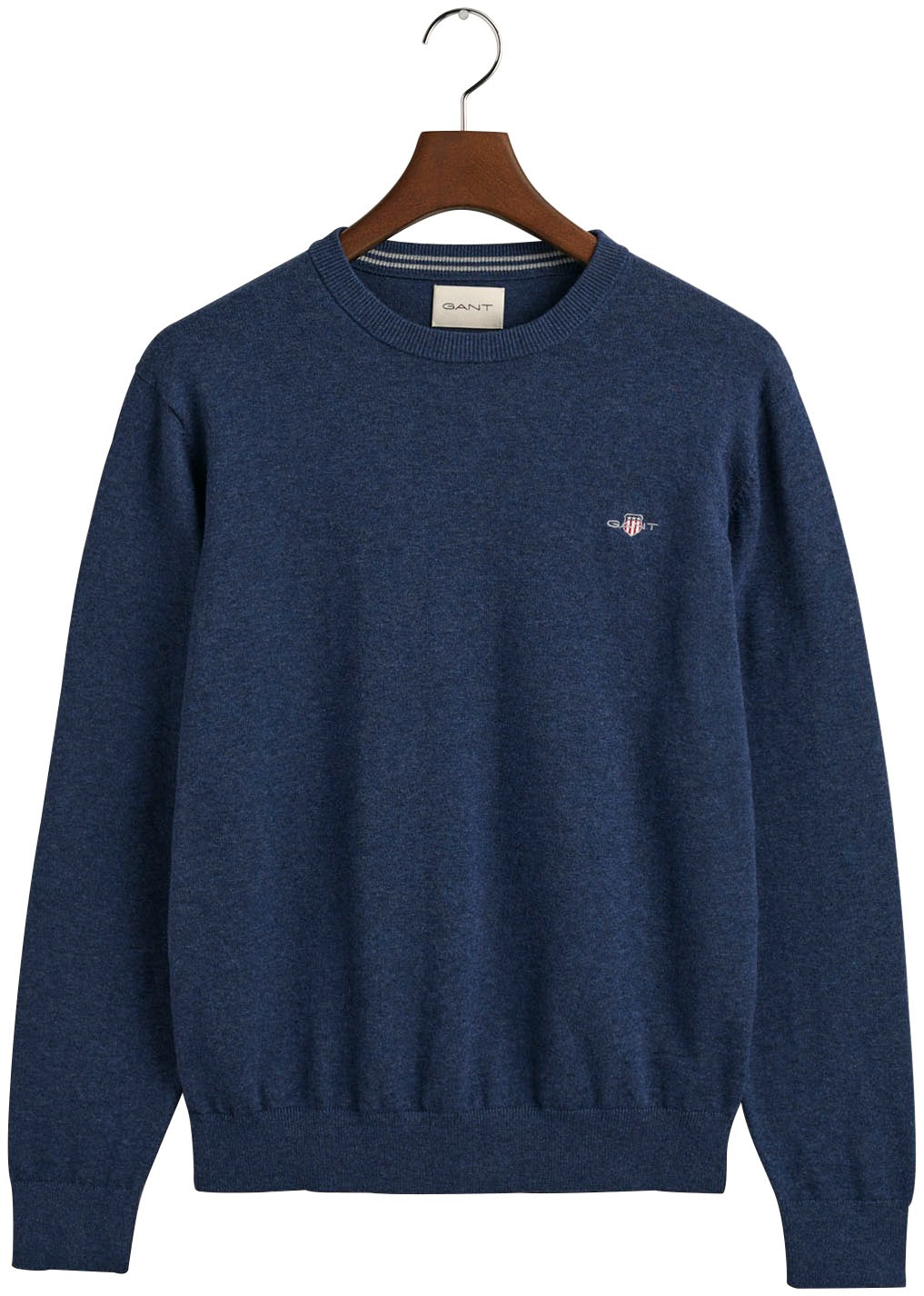 Gant Rundhalspullover »CLASSIC COTTON C-NECK«, Premium Strickpullver aus weicher 100% Baumwolle, Übergangspullover