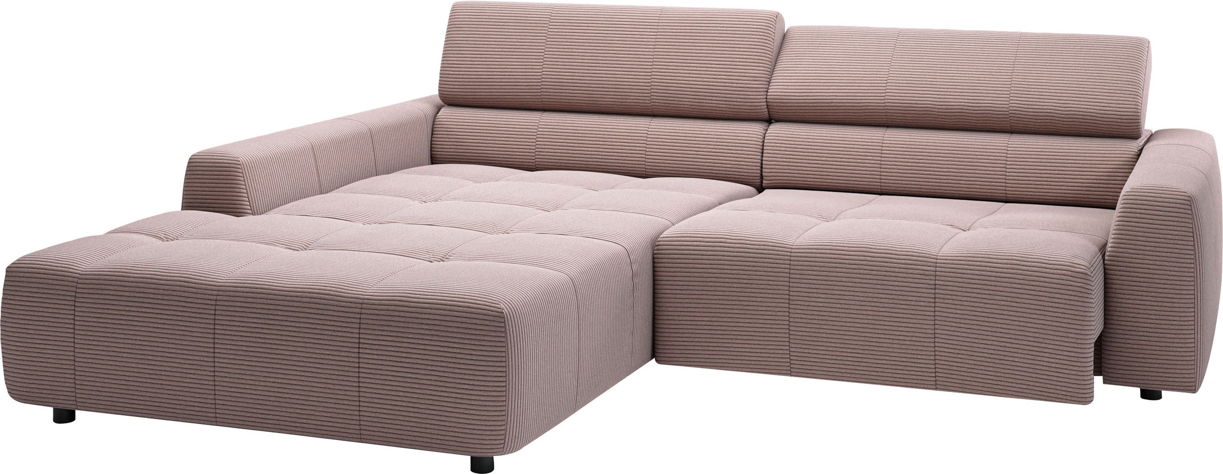 3C Candy Ecksofa »Denver auch mit Cord- und Easy care-Bezug, Kopfteilverstellung L-Form«, wahlweise. mit motorischer Sitztiefenverstellung