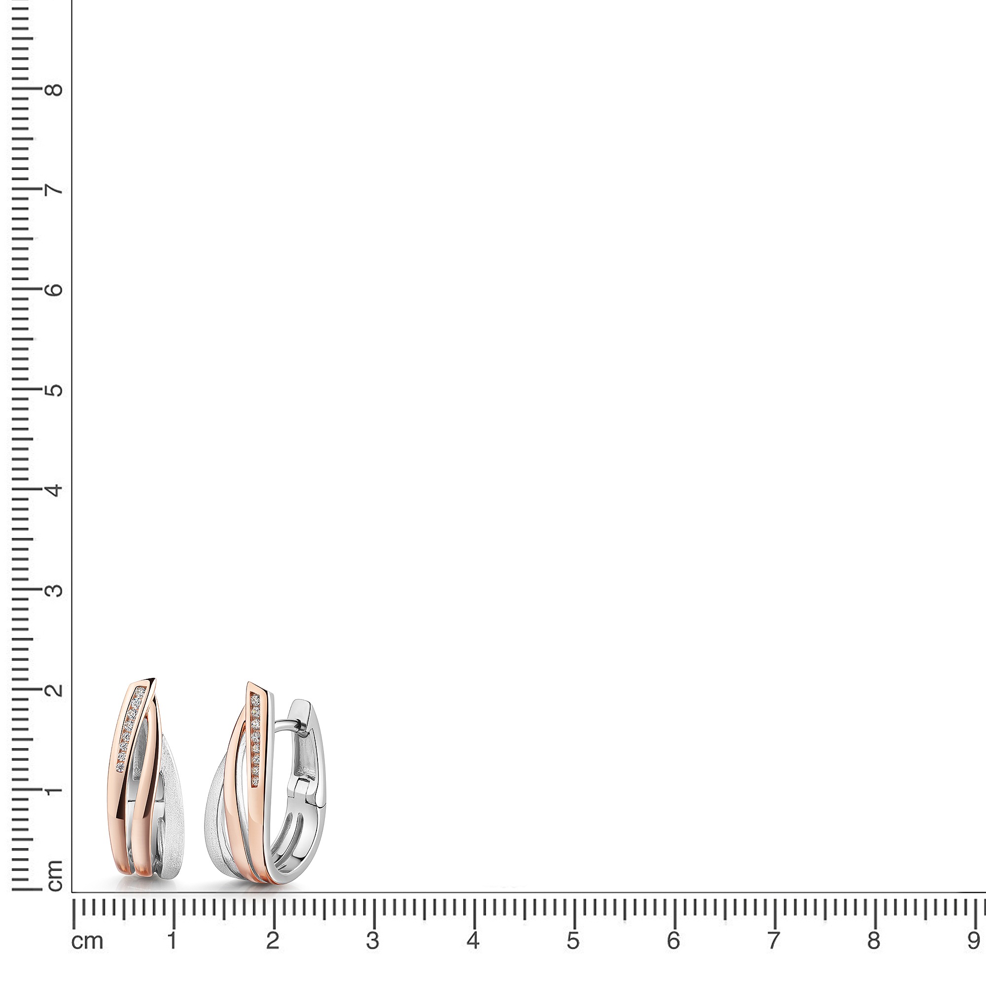 Zeeme Paar Creolen »925/- Sterling Silber rhodiniert/rosé«