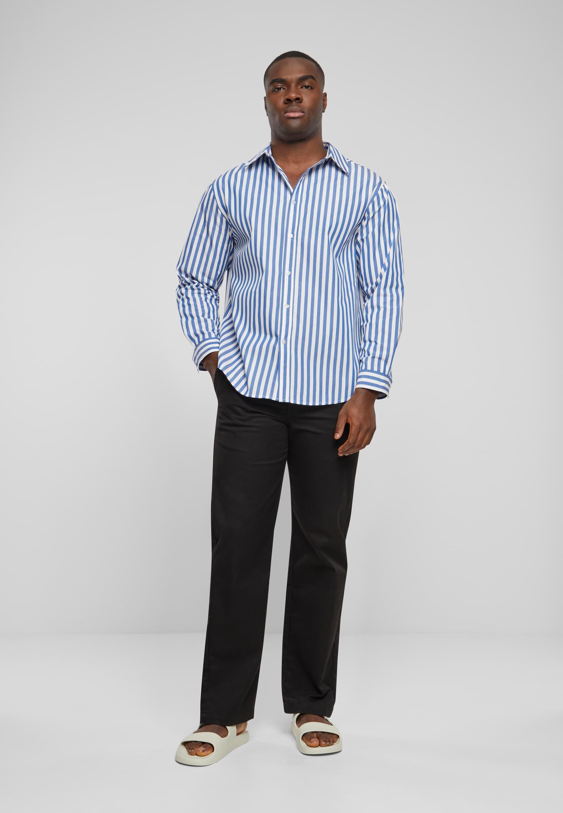 URBAN CLASSICS Langarmhemd »Urban Classics Herren Striped Summer Shirt«, (1 tlg.)