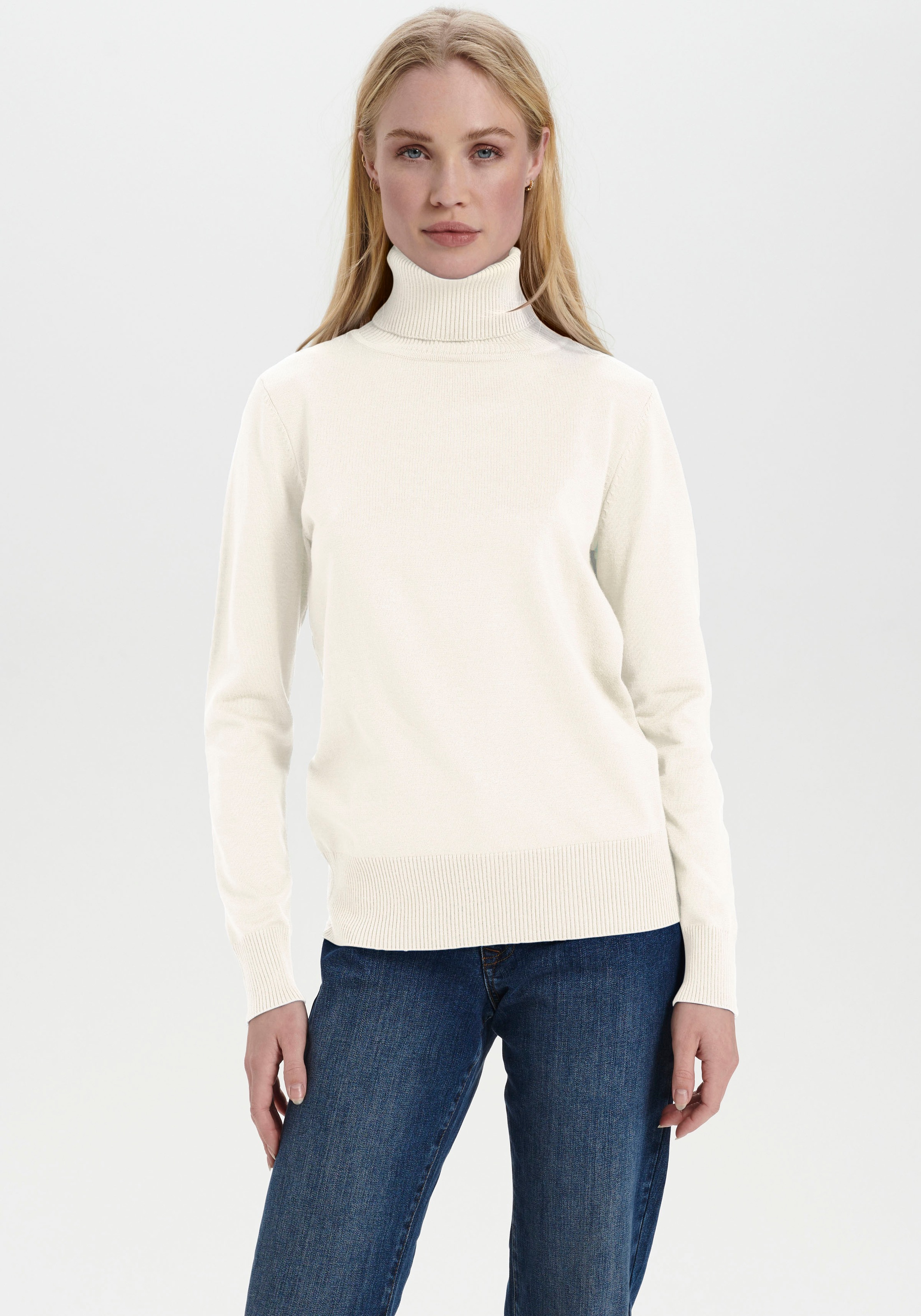 Saint Tropez Rollkragenpullover "J2046, MilaSZ Rollneck" Feinstrick mit Vis günstig online kaufen