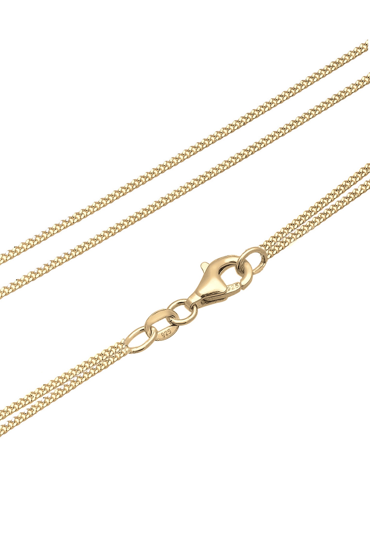 Elli Gliederkette »Layer Plättchen Glas Kristalle 925 Sterling Silver«