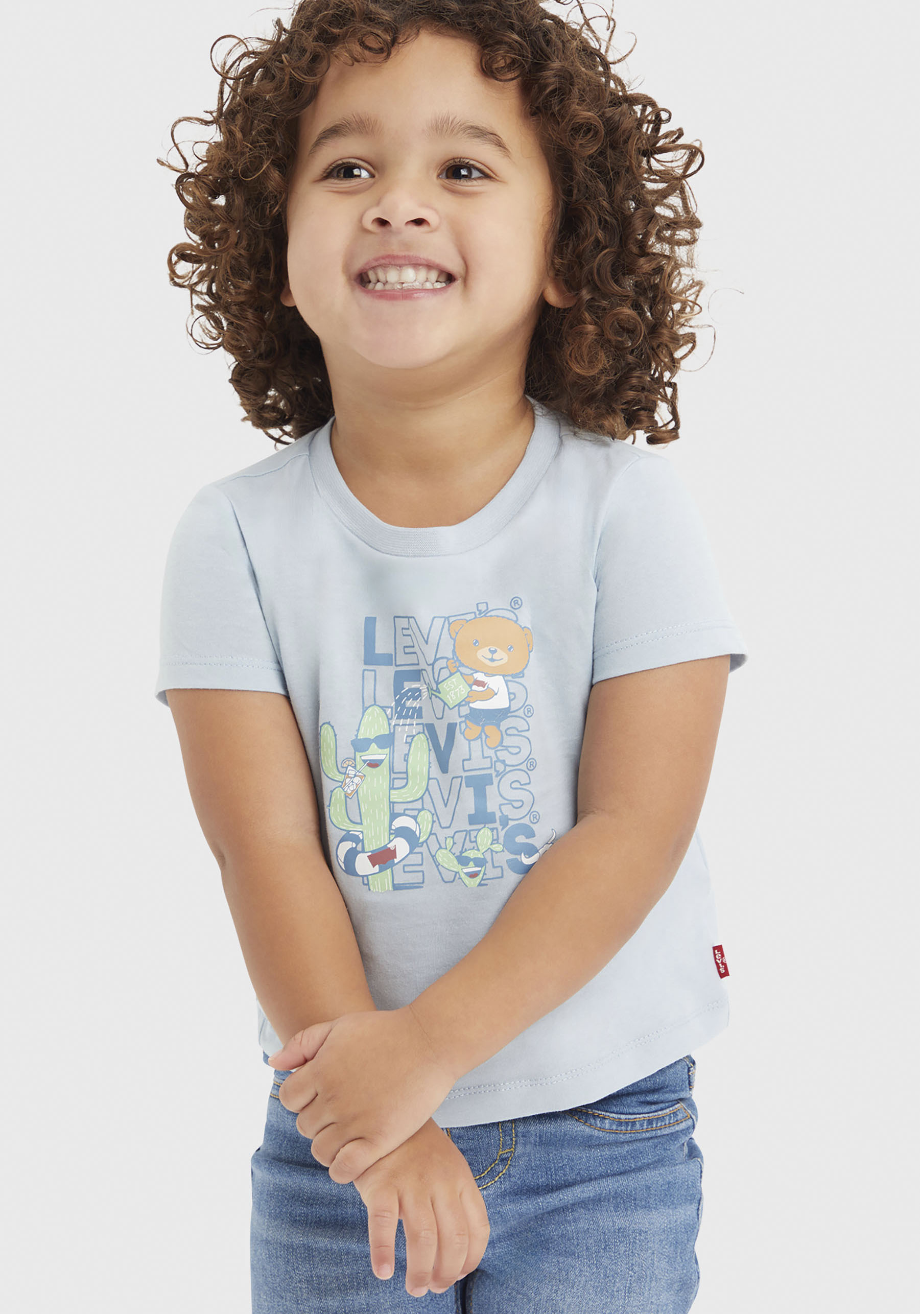 Thumbnail - Levis Kids T-Shirt & Shorts "CRITTER STACKED LOGO TEE" Set, 2 Stk. tlg. for Baby BOYS