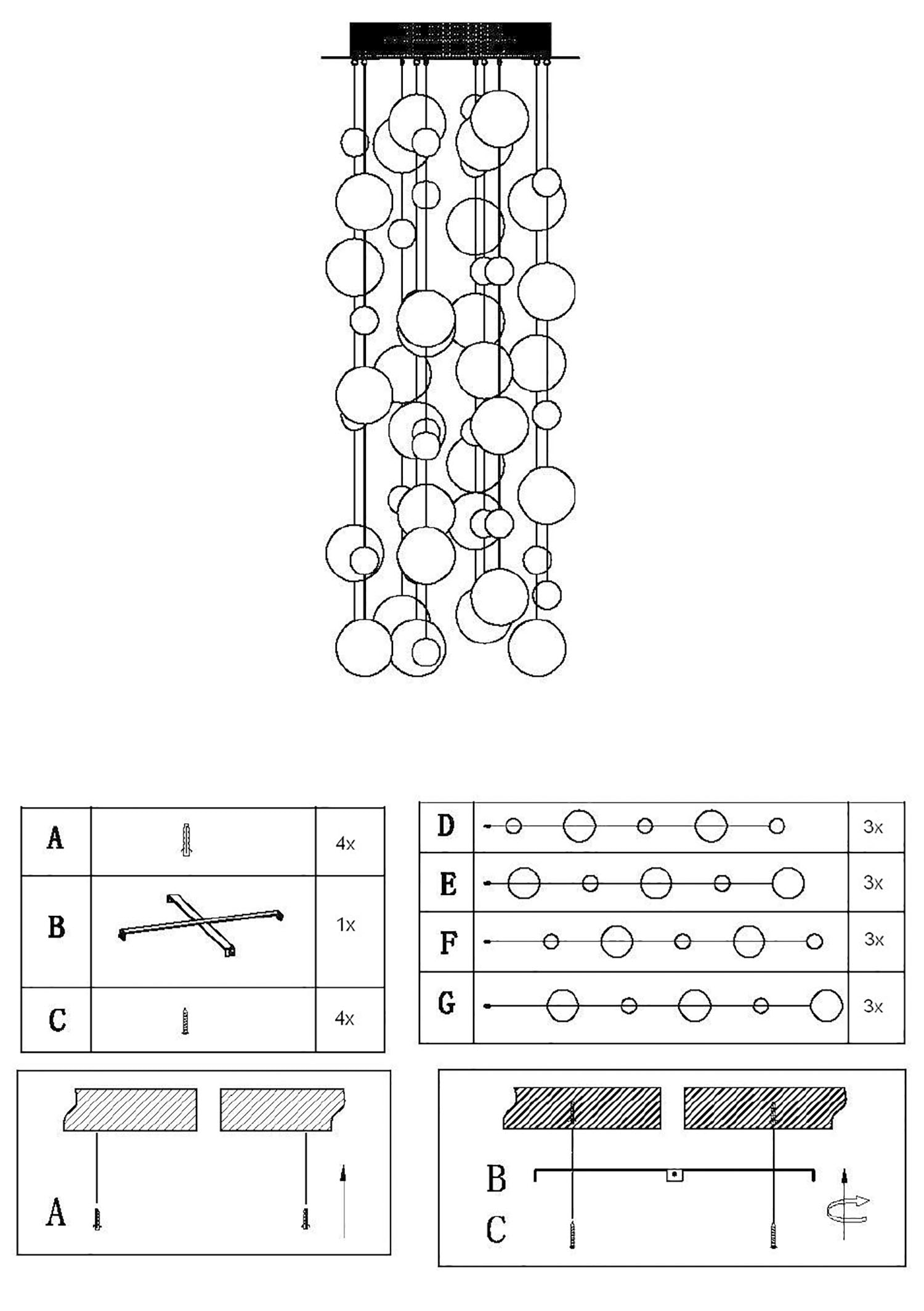 näve LED Pendelleuchte »Explosion« GU10 1 Stk. Warmweiß kleine und große bunte Glaskugeln, inkl. GU10 Leuchtmittel warmweiß