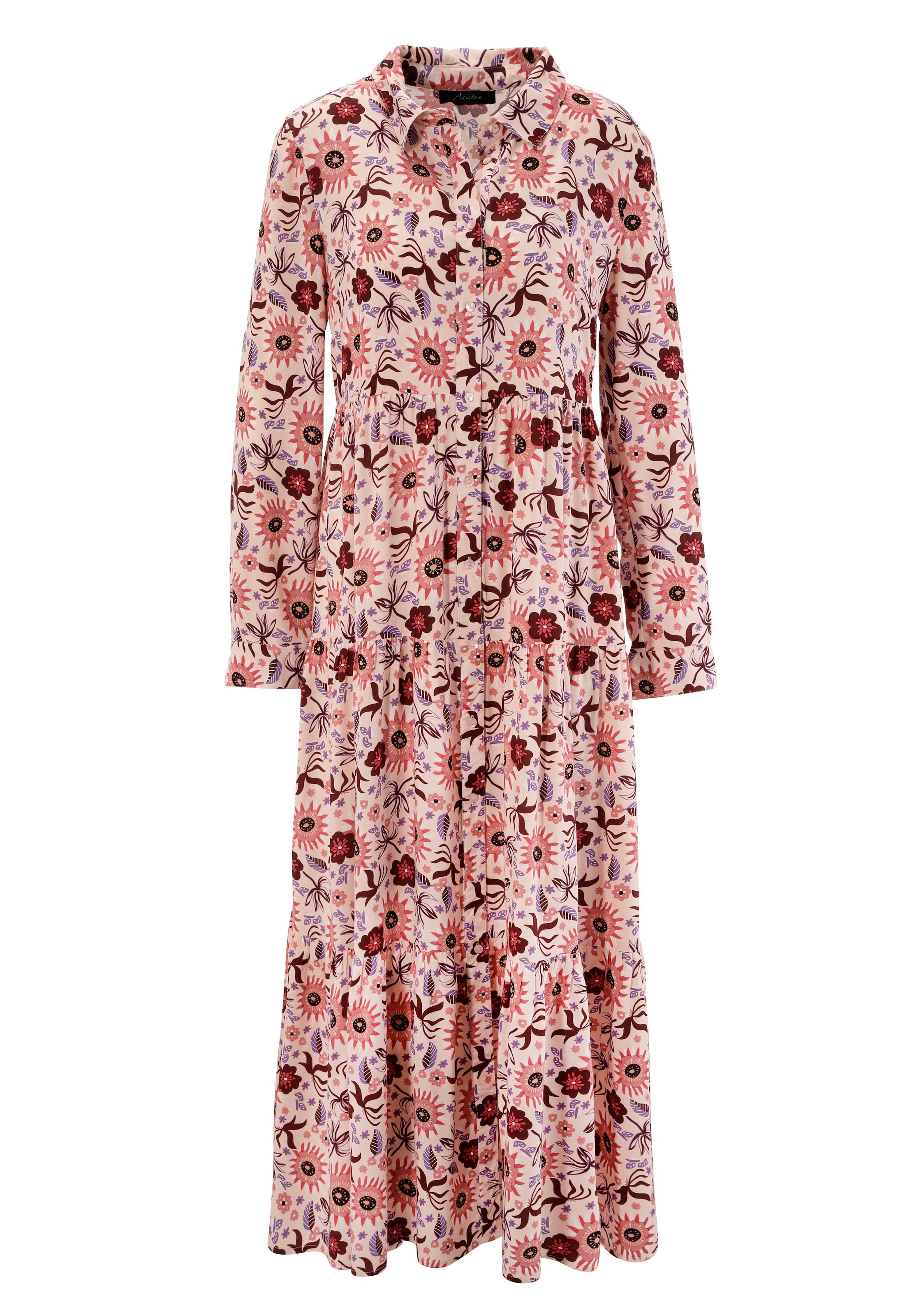 BAUR CASUAL Maxikleid, - Aniston | online kaufen Blumendruck mit KOLLEKTION phantasievollem NEUE