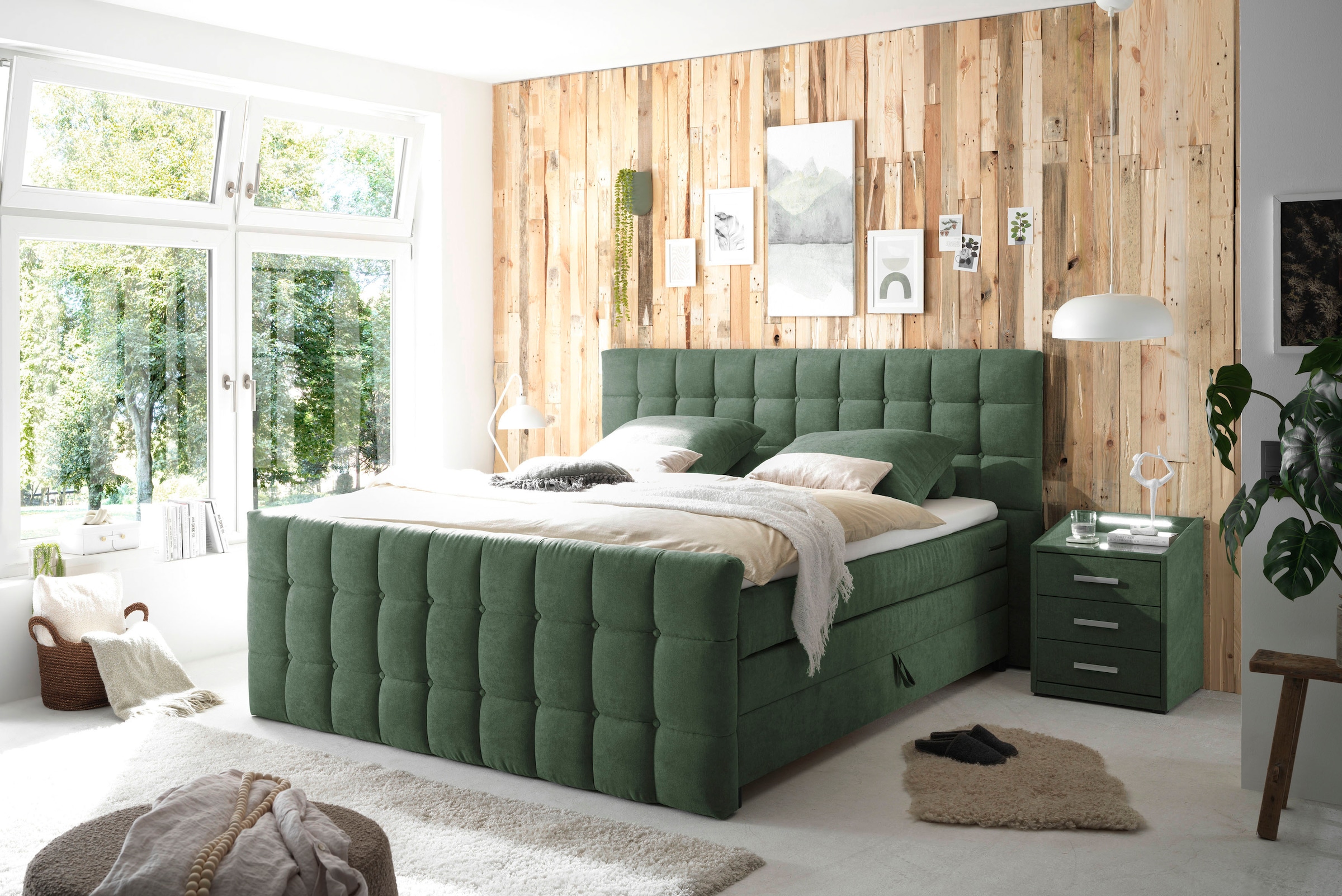 ED EXCITING DESIGN Boxspringbett »Mendoza«, inkl. Bettkasten, erhältlich in den Breiten 160cm & 180cm