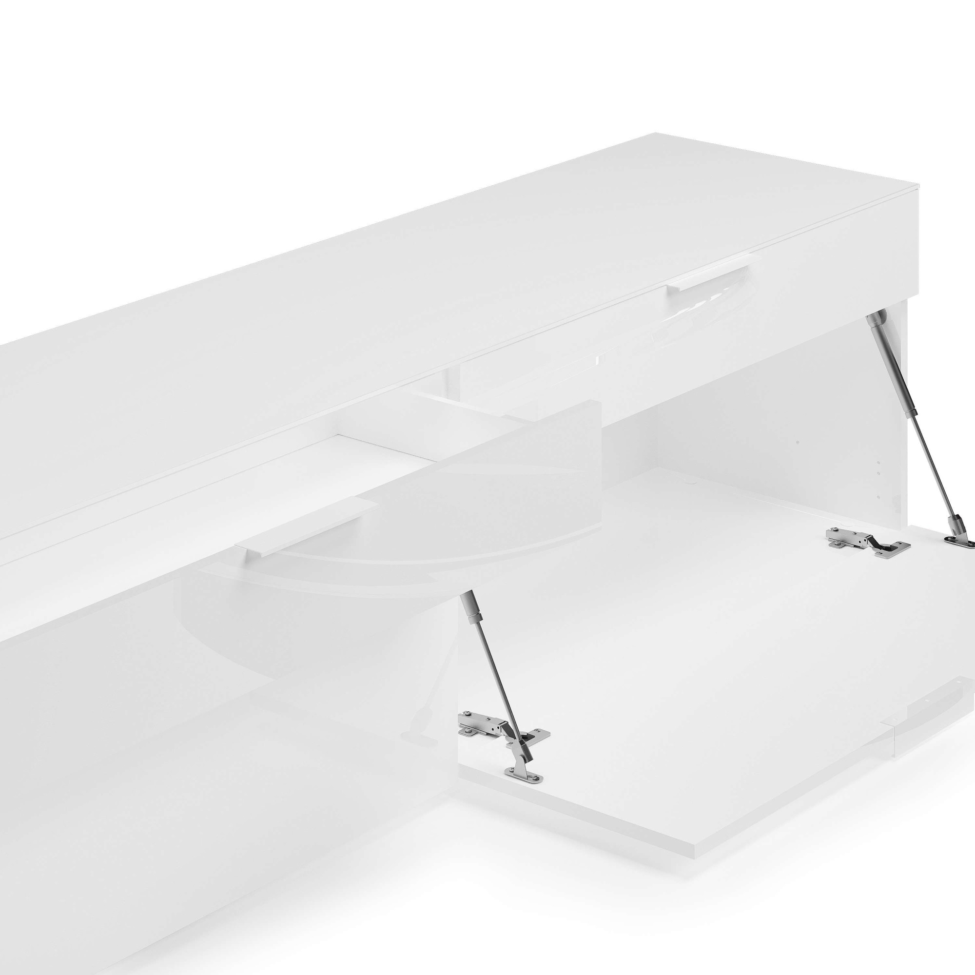 Home affaire Lowboard »ASSO, Lowboard, Anrichte, Kommode, Schrank, Hochglanz lackiert« 1 Stk. tlg. Breite 200 cm, Soft-Close Einzug, 2 Schubladen, 2 Klappen, Metallgriff