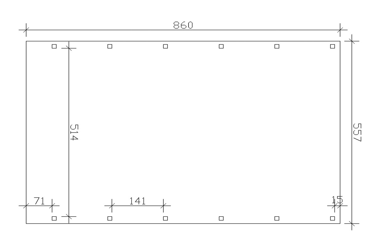 Skanholz Einzelcarport »Friesland«, Fichtenholz, 514 cm, braun