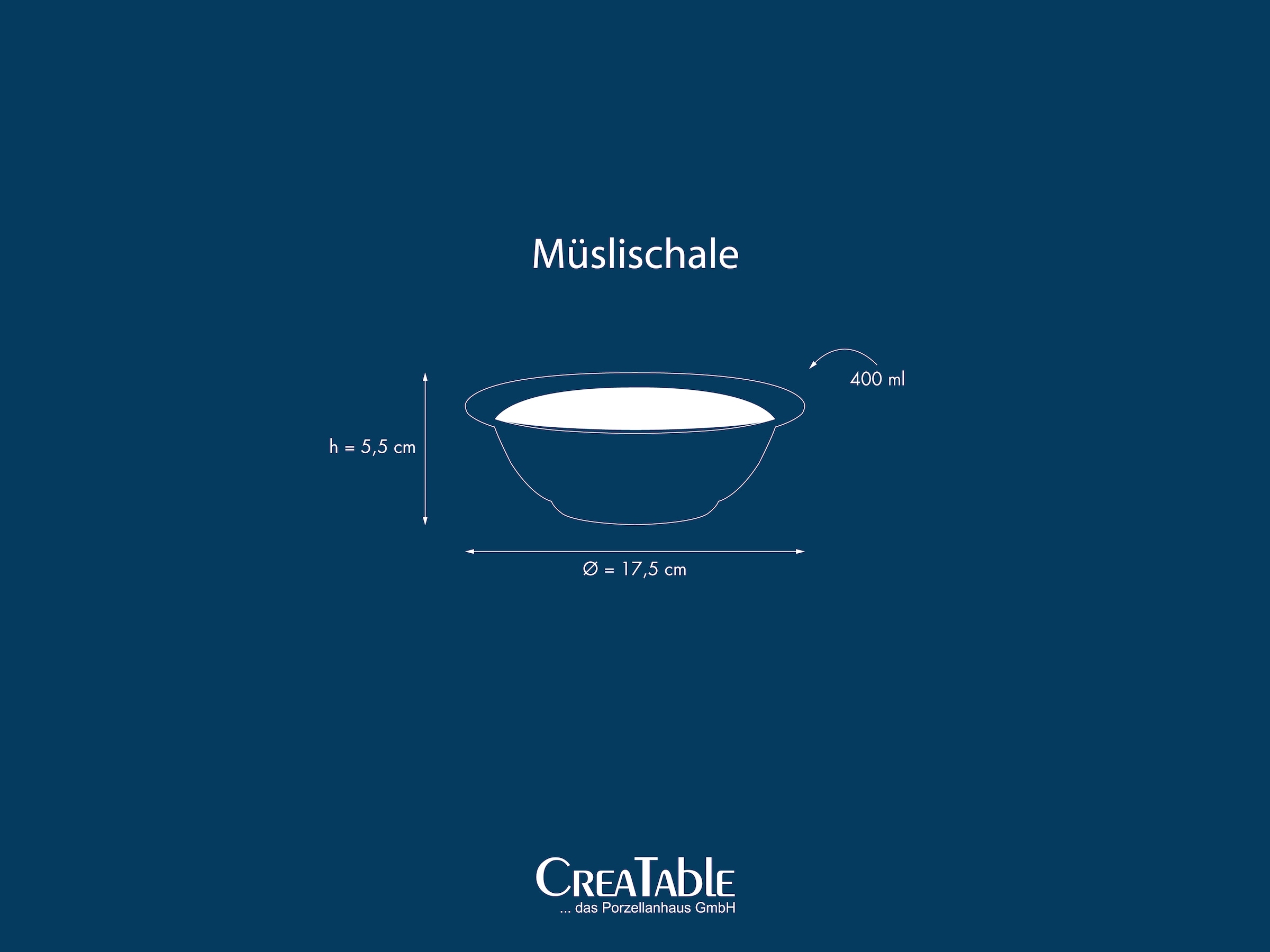 CreaTable Müslischale »Polo, Schalen-Set, 6-tlg.« 6 aus Porzellan Europäische Spitzenqualität, Manufakturstil, Ausdrucksstarkes Relief