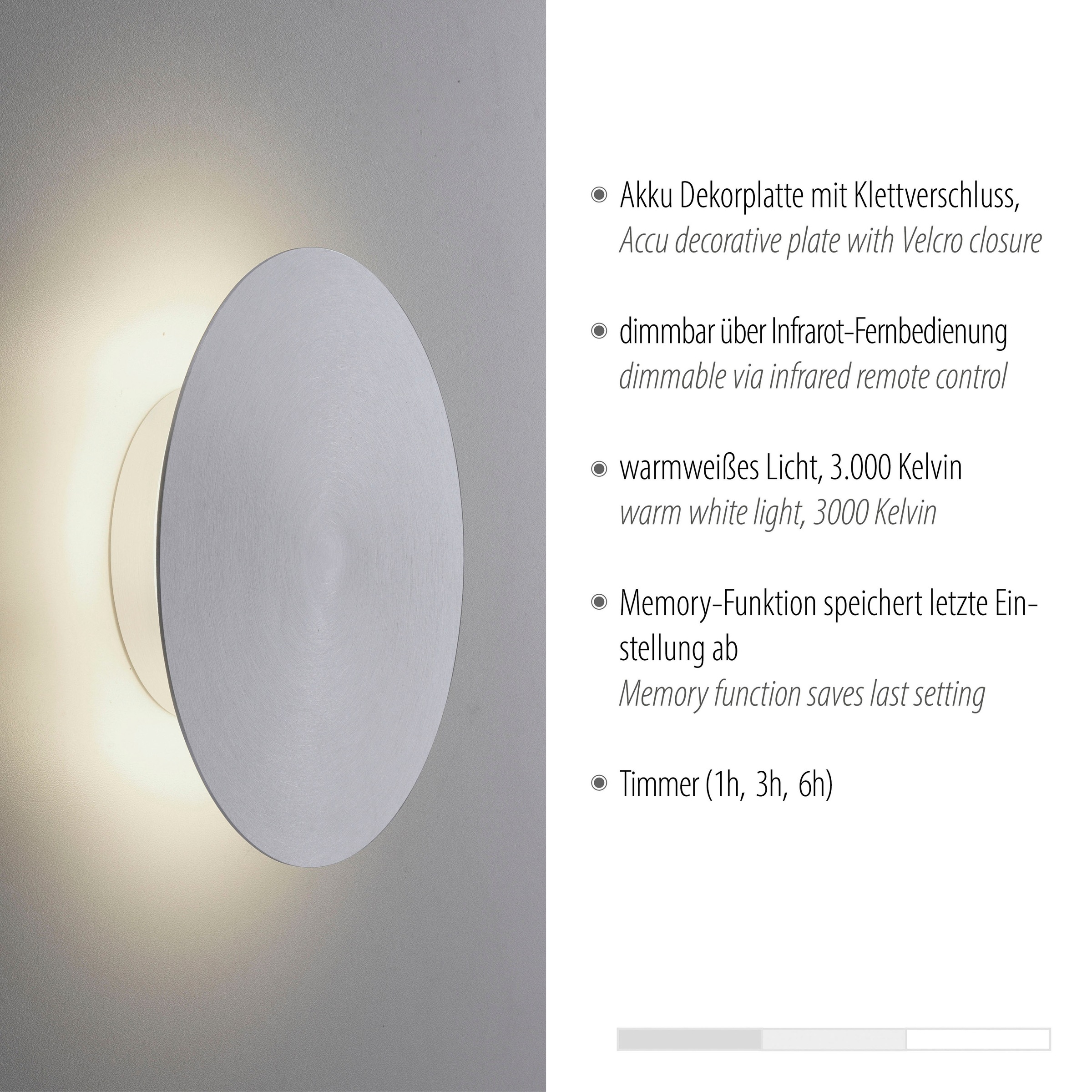 Paul Neuhaus Wandleuchte »AKKU PUNTU«, 1 flammig, Leuchtmittel LED-Board | LED fest integriert