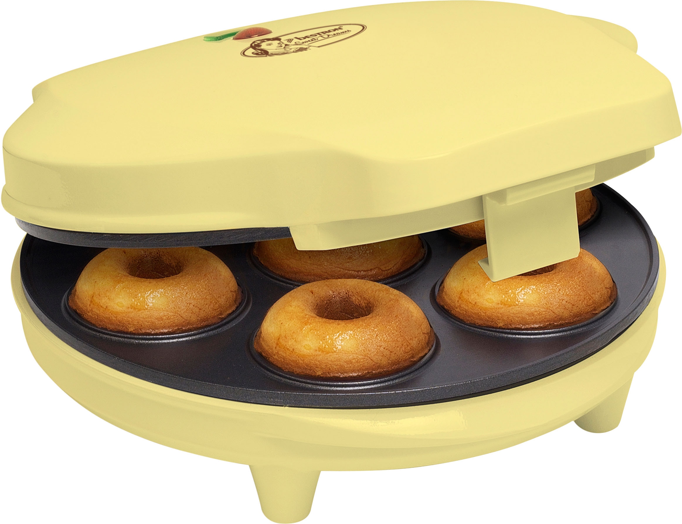 bestron Donut-Maker »ADM218SD Sweet Dreams«, 700 W, im Retro Design,  Antihaftbeschichtung, Gelb | BAUR