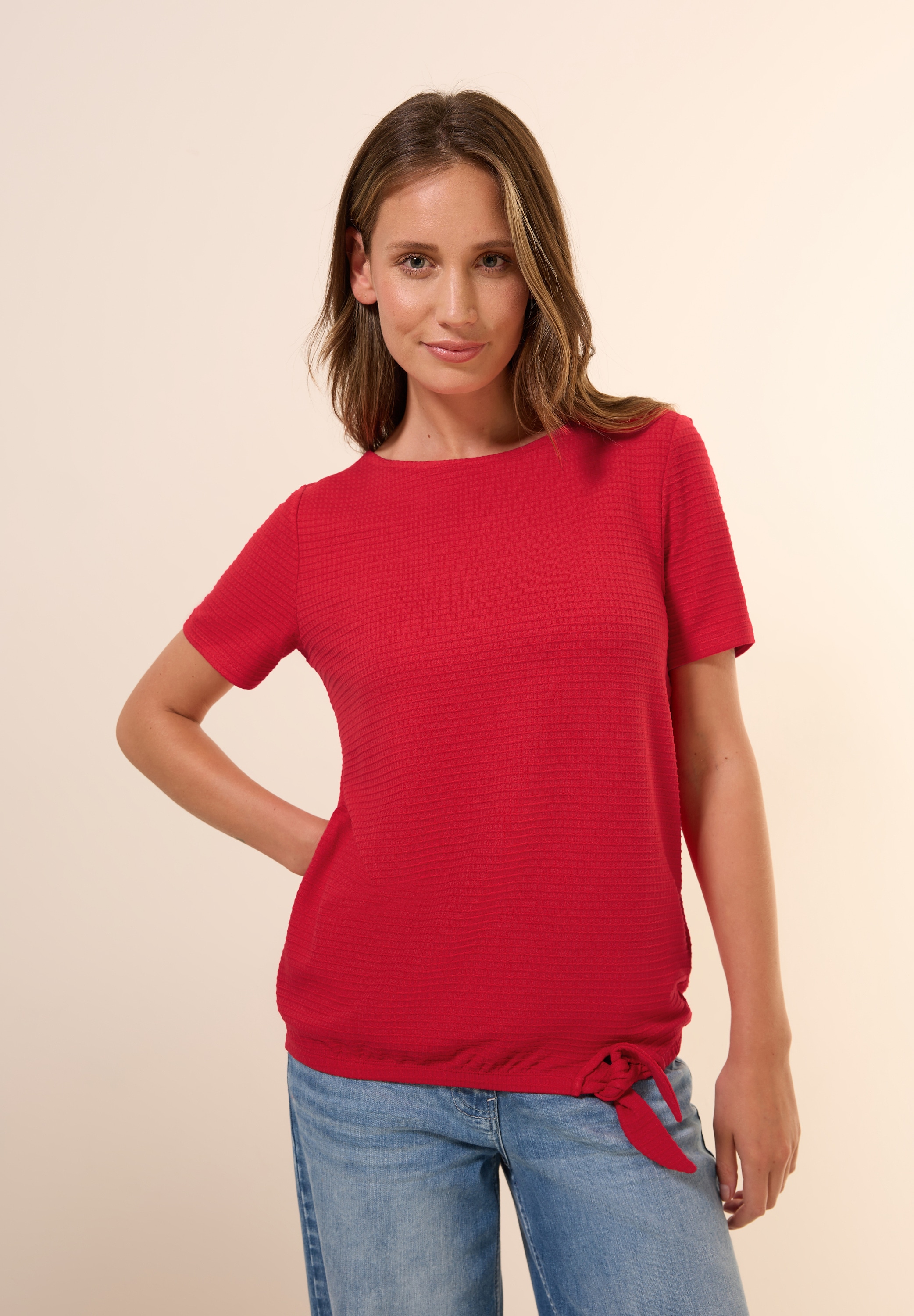 Cecil T-Shirt, mit Materialmix günstig online kaufen