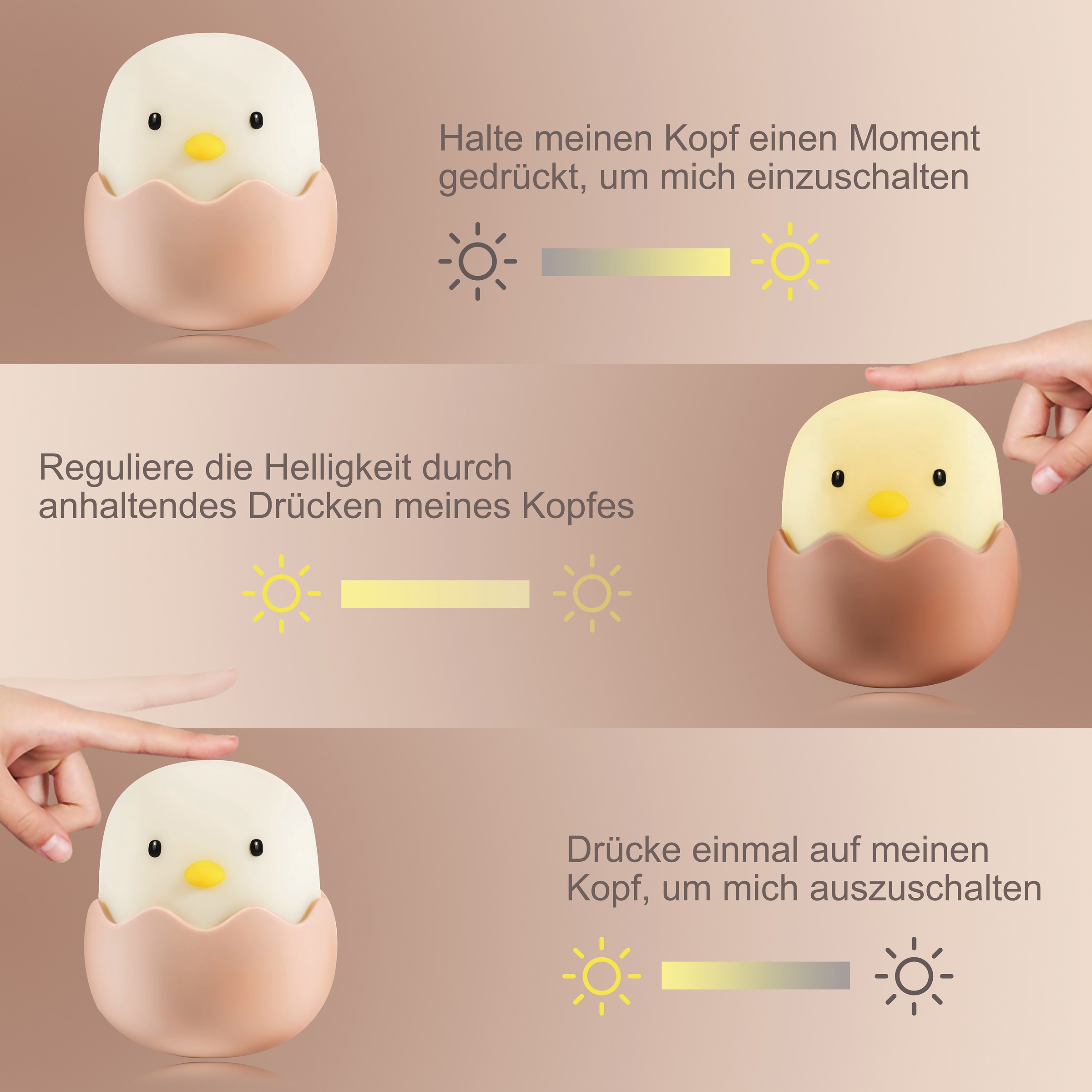 niermann LED Nachtlicht »Eggy Egg«, 1 flammig, Leuchtmittel LED-Modul | LED fest integriert, Nachtlicht Eggy Egg