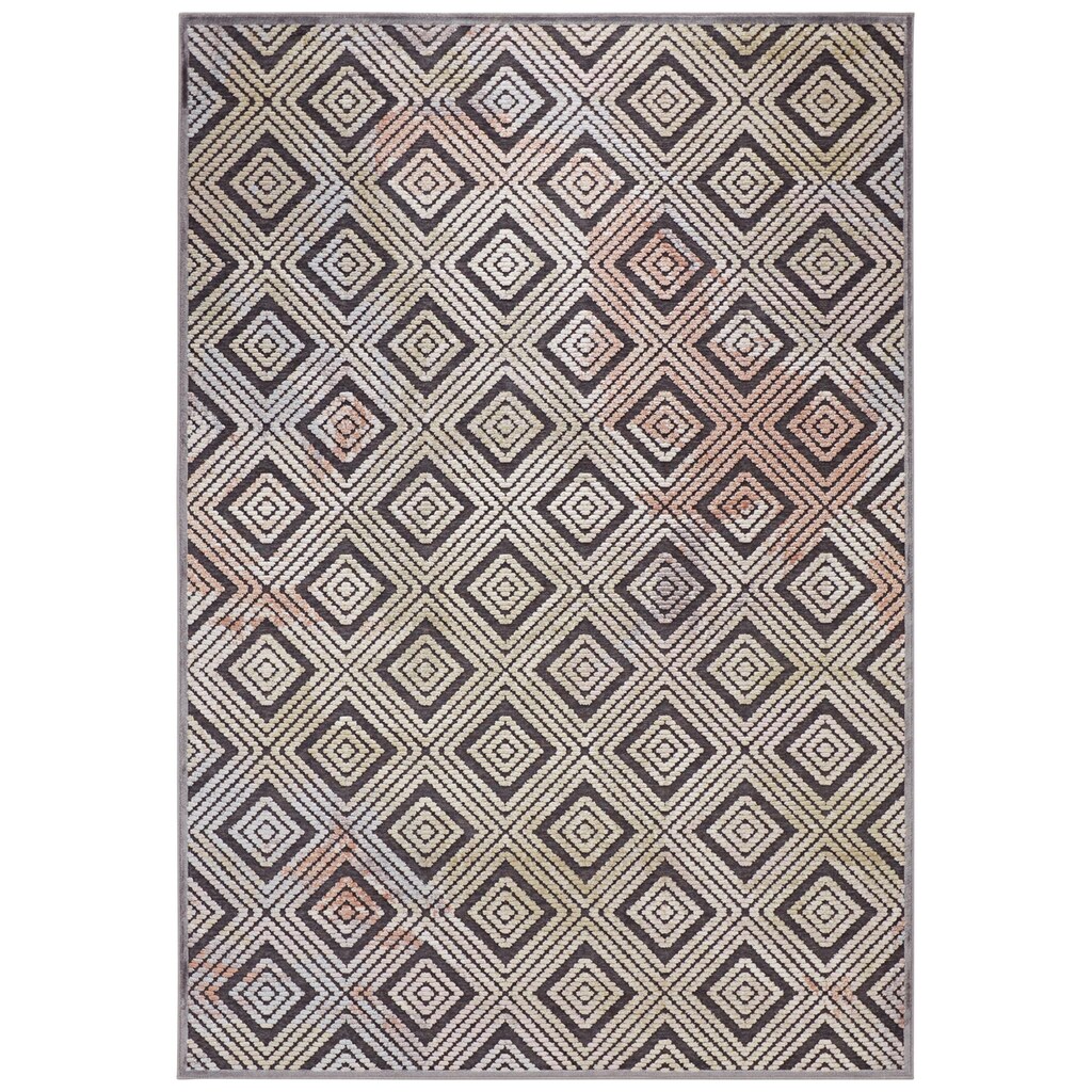 ELLE DECORATION Teppich »Isère«, rechteckig, Kurzflor, Velour, Geometrisches Muster, Hoch-Tief Struktur