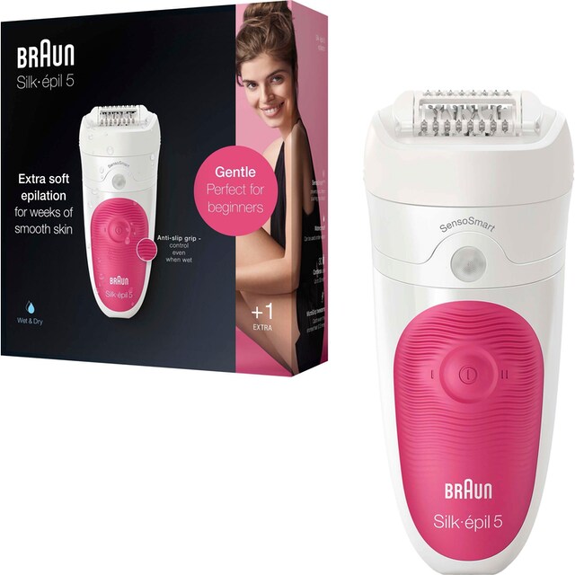 Braun Epilierer »Silk-épil 5 5-500«, Wet&Dry, Hochfrequenz-Massageaufsatz  auf Raten | BAUR