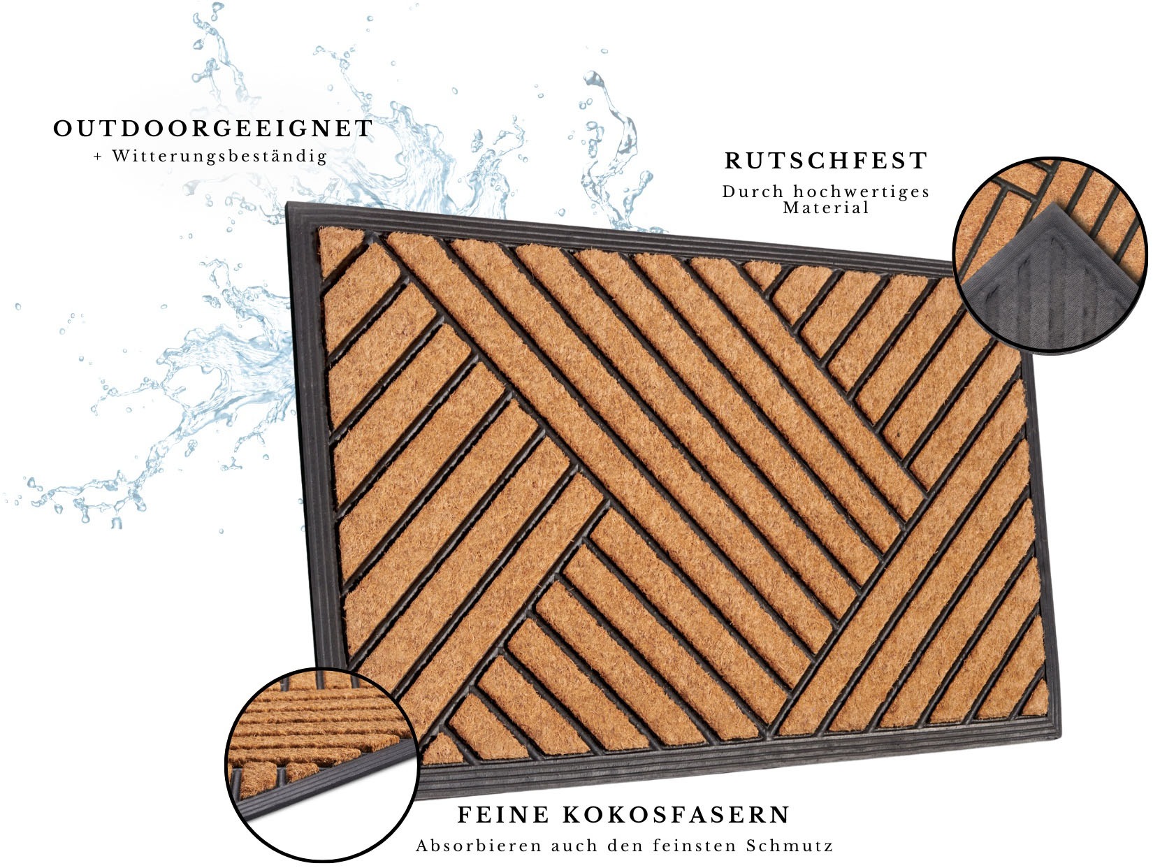 HANSE Home Fußmatte "Mix Mats Gummi Kokos Crossings, Türmatte" rechteckig 2 günstig online kaufen