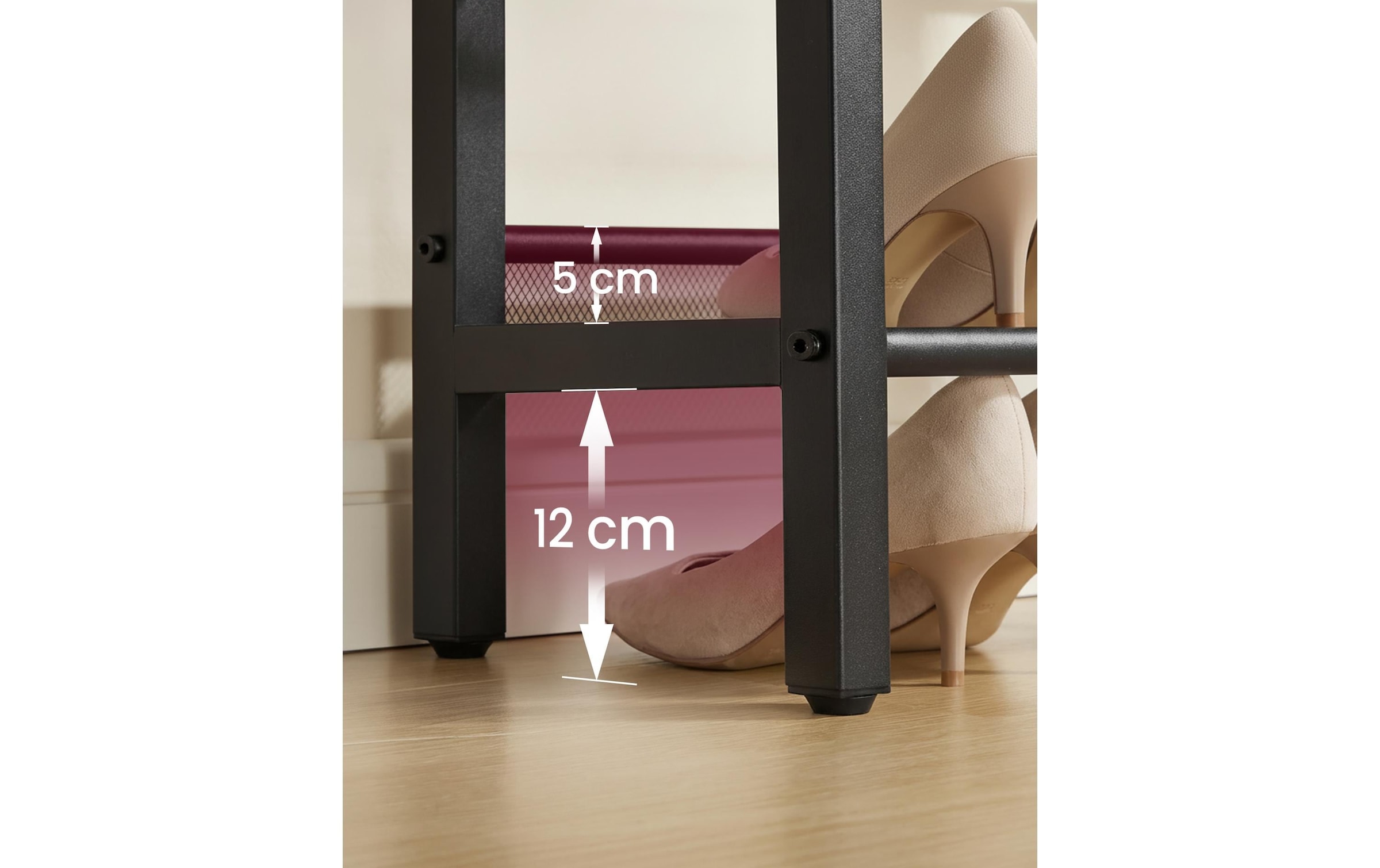VASAGLE Schuhregal »mit drei Ablagen 75 x 50 cm« Robuste Schuhbank  mit 3 Ebenen und hoher Belastbarkeit