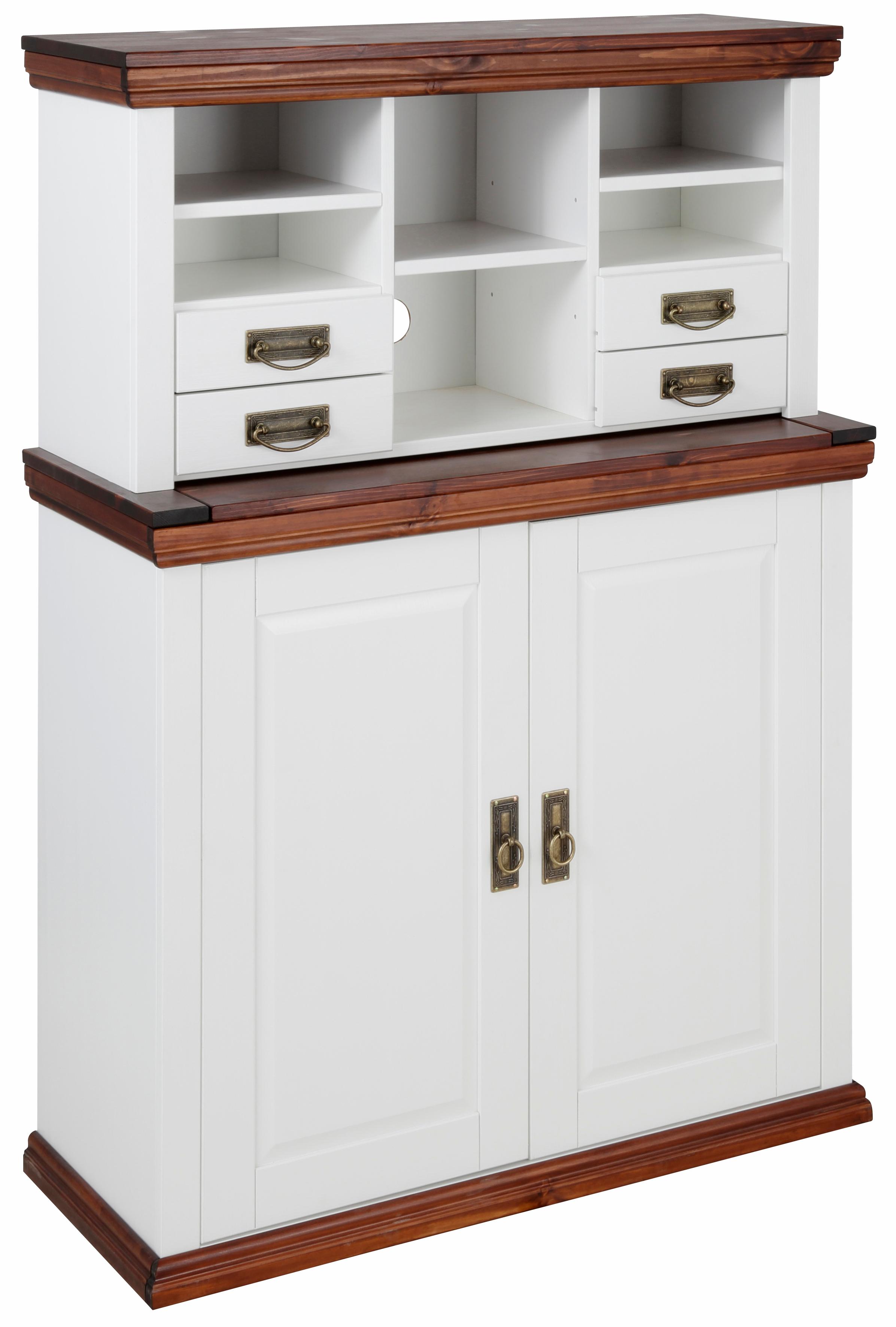 OTTO home Sekretär "Konrad" Schreibtisch aus Massivholz, mit viel Stauraum, B89 x H122 cm