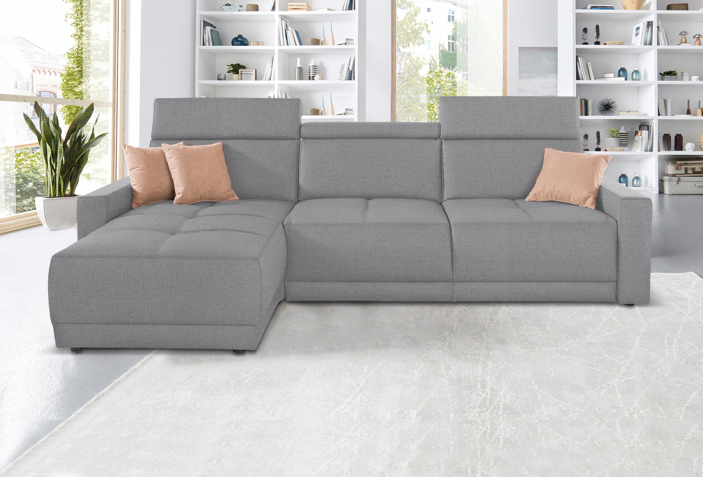 DOMO collection Ecksofa "Ava mit moderner Sitzheftung & toller Doppelnaht, günstig online kaufen
