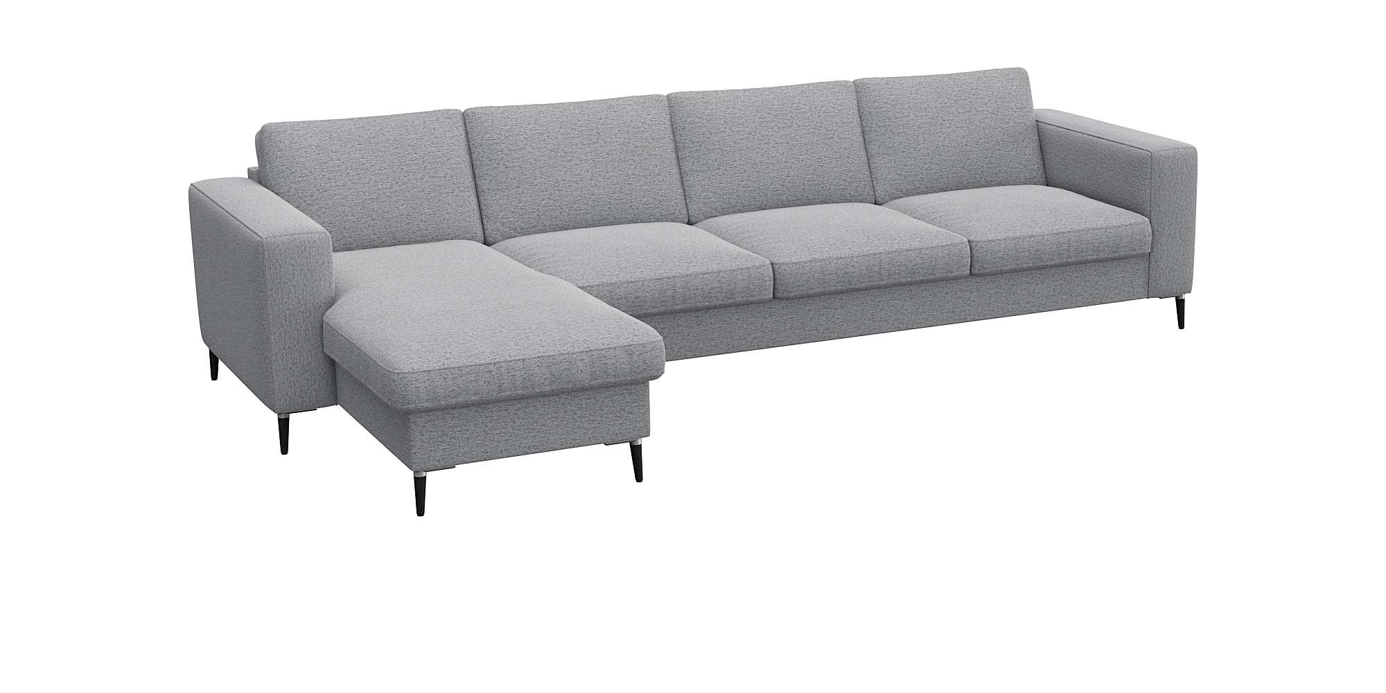 FLEXLUX Ecksofa »Fiore, L-Form«, breite Armlehnen, Kaltschaum, Füße Alu+schwarz