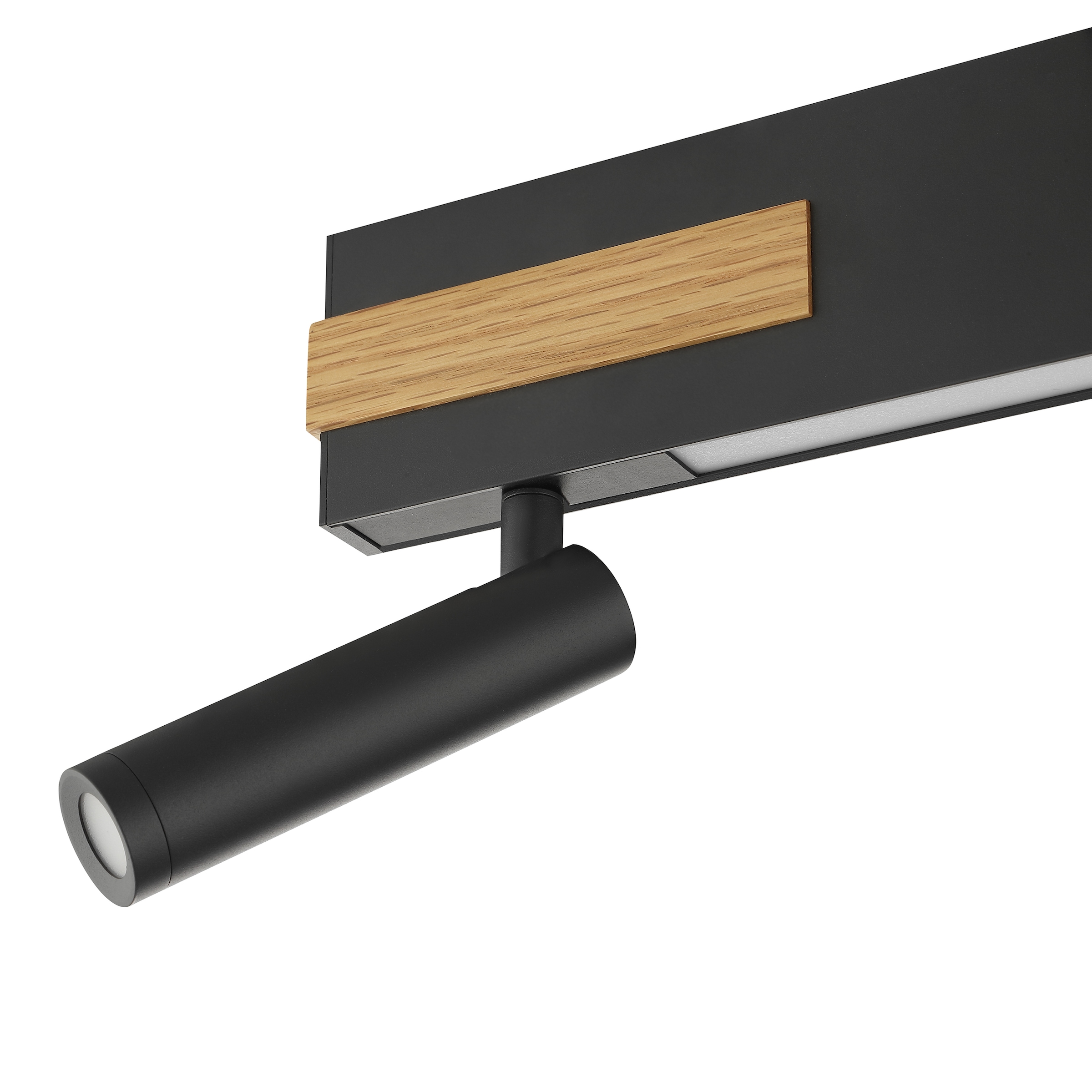 lumiCouture LED Deckenstrahler »Streamline« LED-Modul 1 Stk. Warmweiß 60 cm, 2300 lm 2700 K, dimm- u. schwenkbar, Aluminium/Holz, schwarz