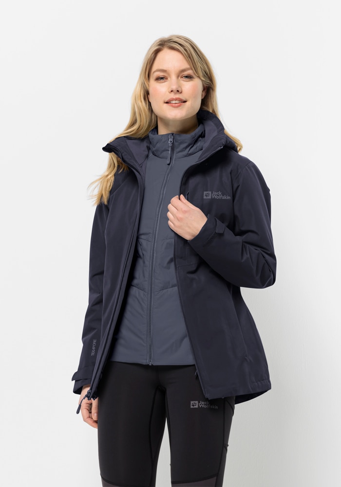 Jack Wolfskin 3-in-1-Funktionsjacke »BERGLAND 3IN1 JKT W«, mit Kapuze