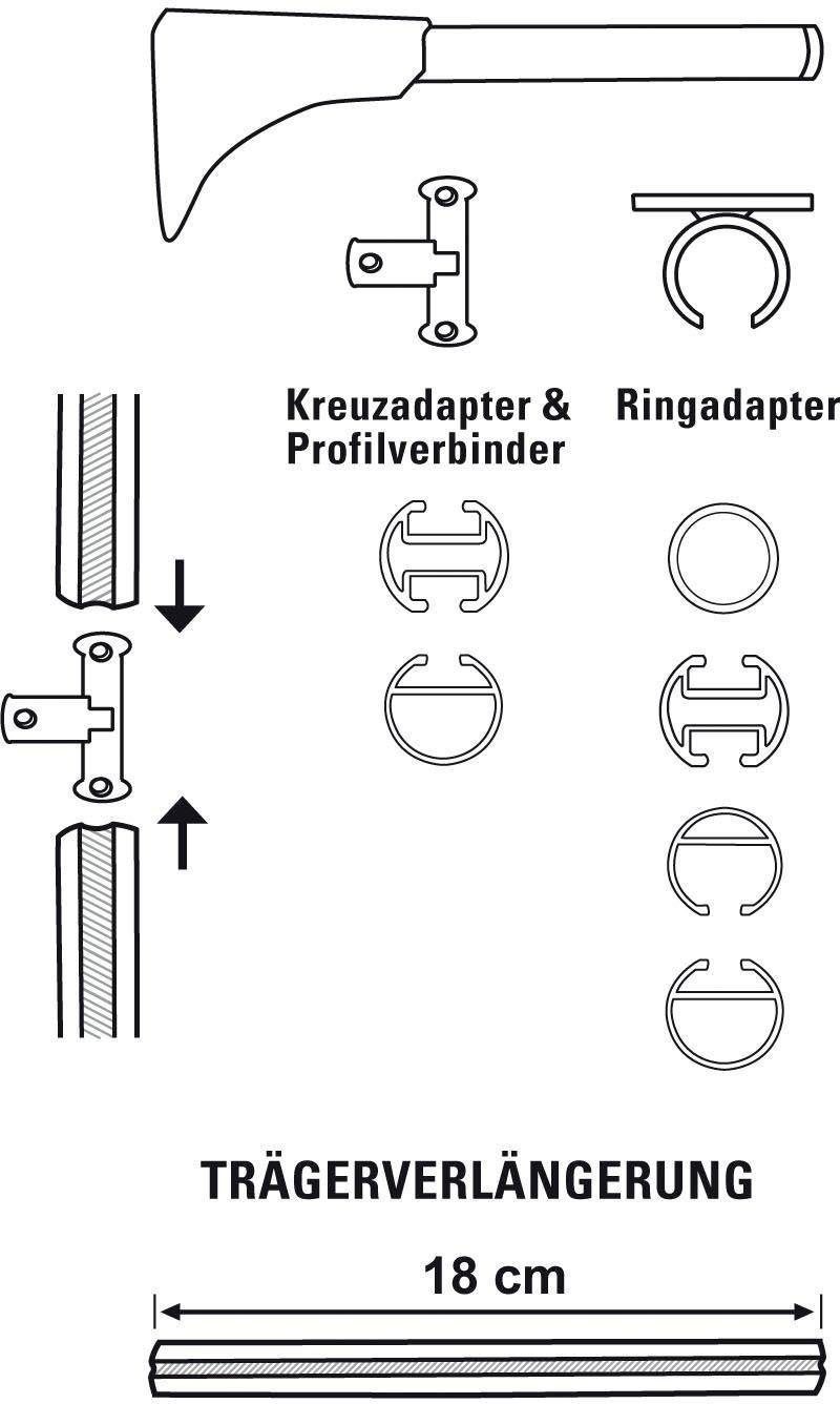 GARDINIA Träger »Universal Wandträger für Gardinenstangen«, (1 St.), Serie Einzelprogramm Chicago Ø 20 mm