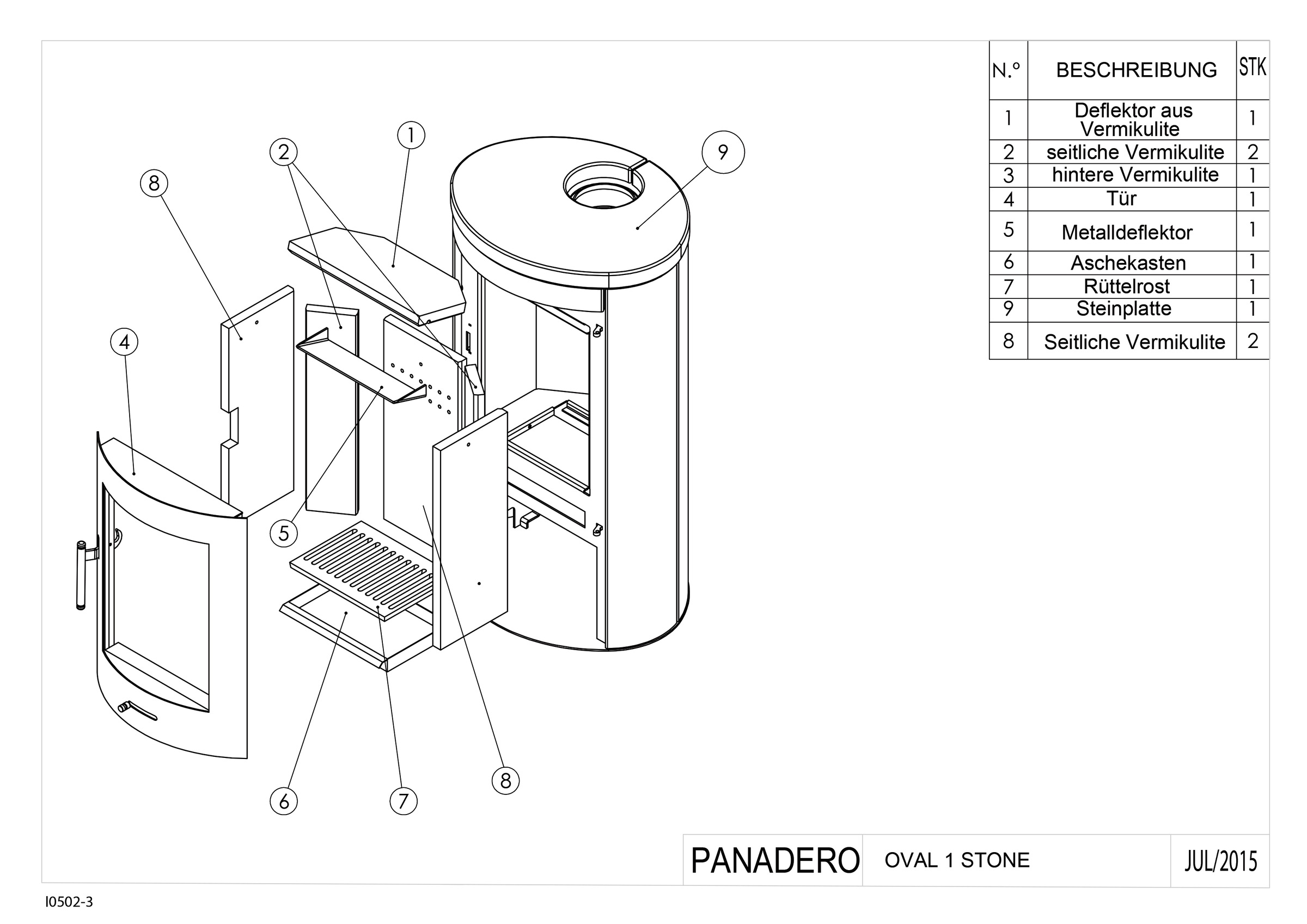 Panadero Kaminofen »Kaminofen Oval 1 Stone Ecodesign«