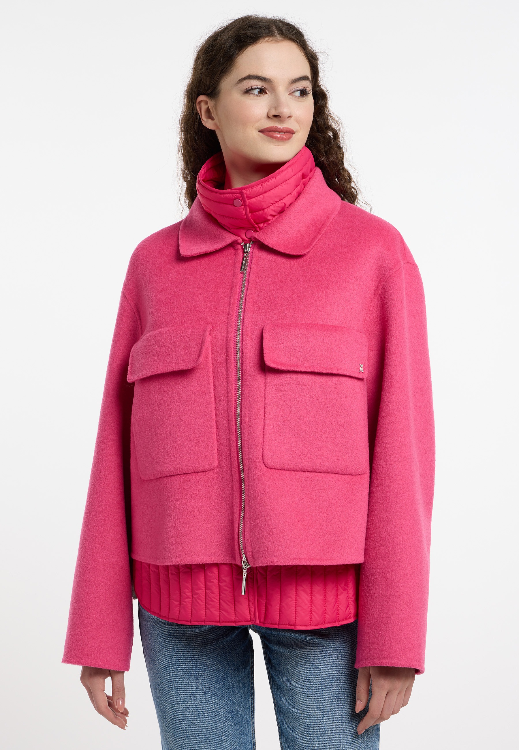 Frieda & Freddies Kurzjacke "Wool Jacket / Hannah", mit Farb- und Materialkombination