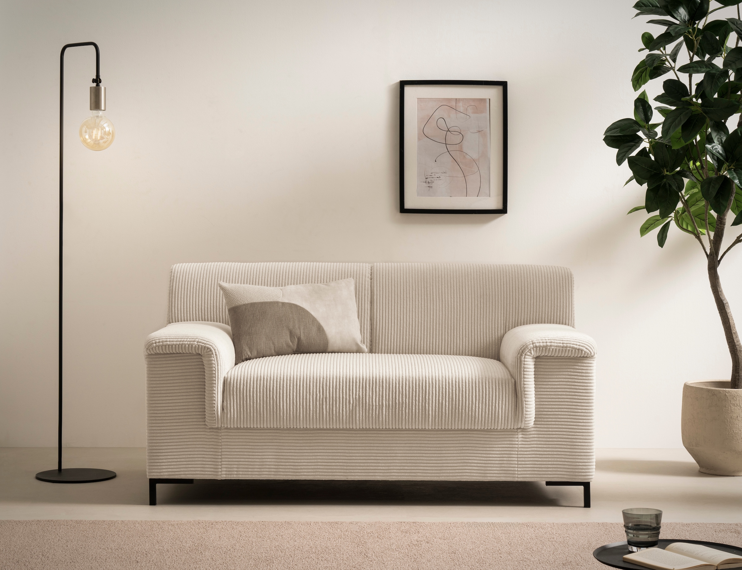 Home affaire 1,5-Sitzer "Jamie 2 B/T/H: 144/81/76 cm, auch in Cord" zeitlos, modern, mit komfortablem Federkern