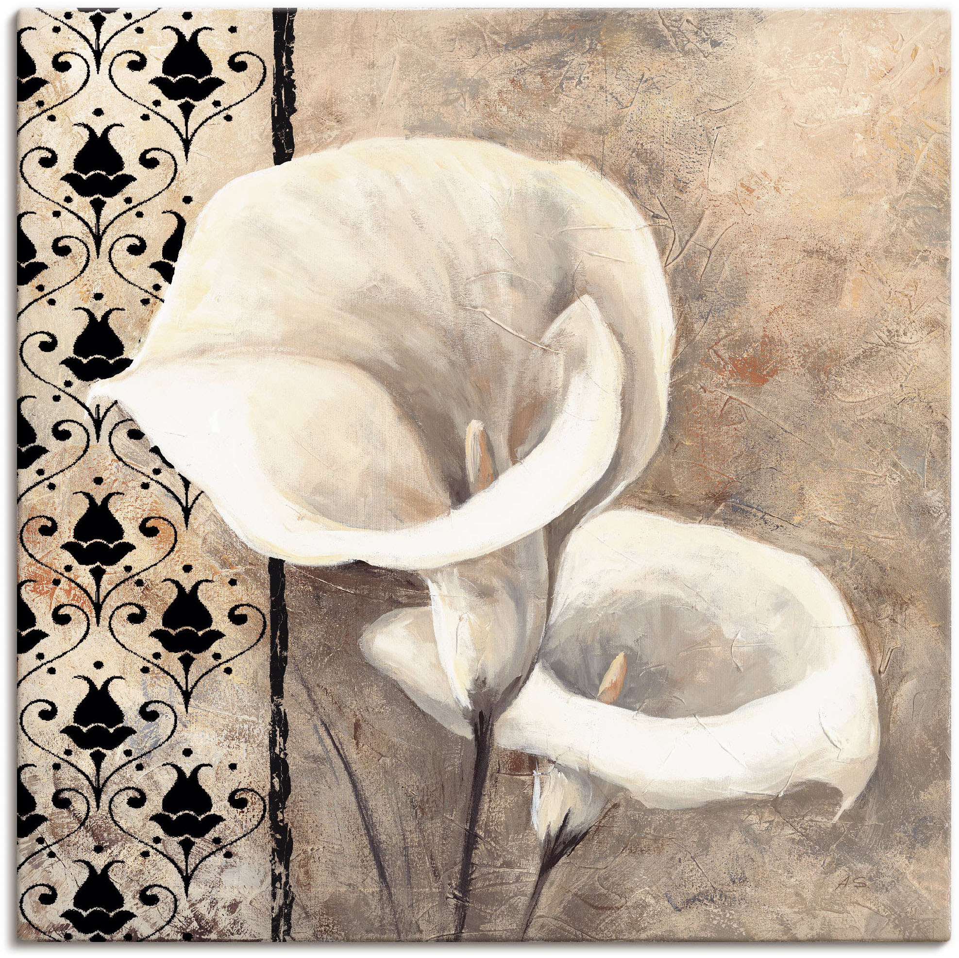 Artland Leinwandbild "Klassische Callas" Blumenbilder 1 Stk. tlg. auf Holzrahmen gespannt