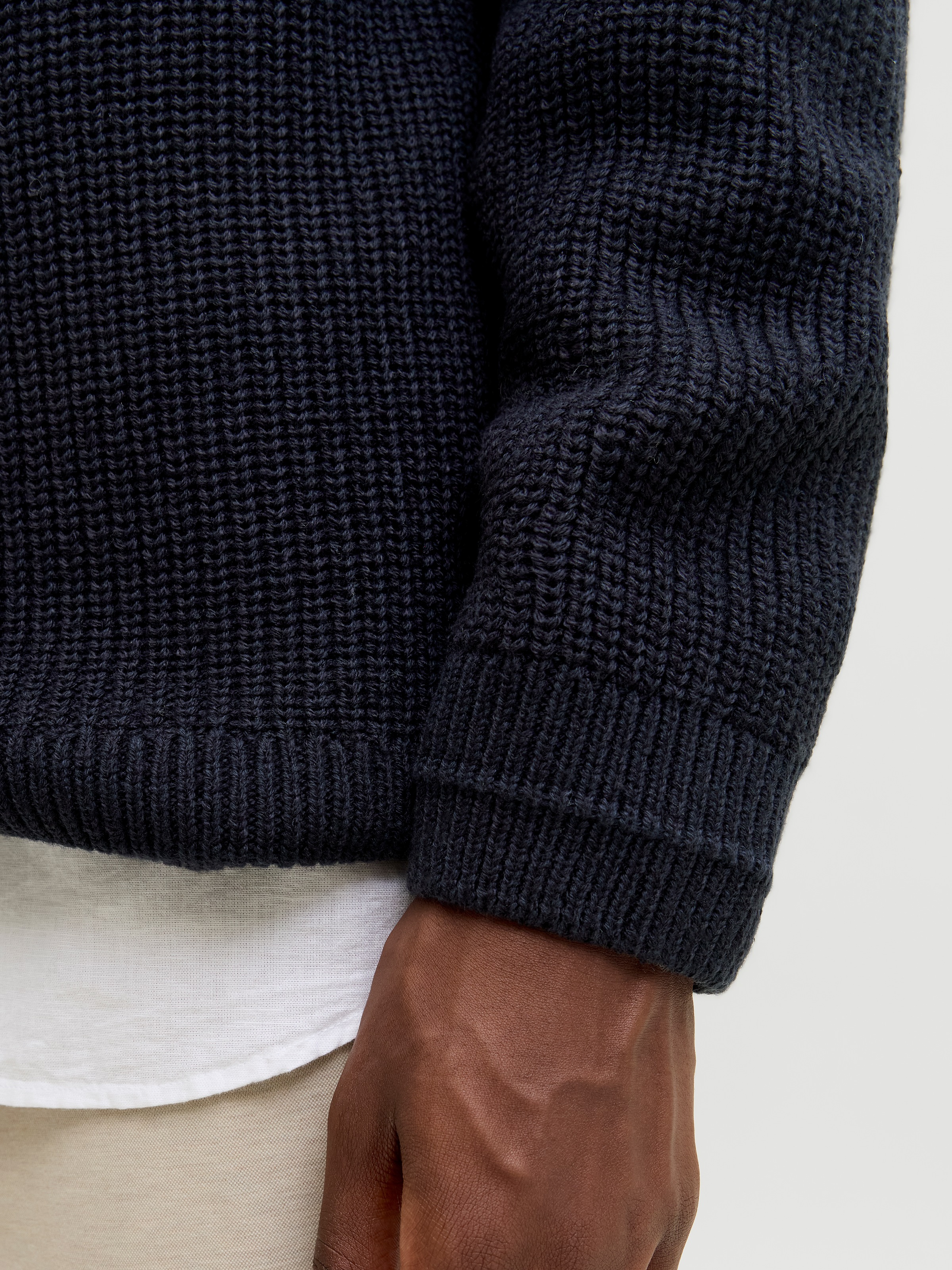 Rundhalspullover JACK & JONES "JJKAITO KNIT CREW NECK BF", Herren, Gr. S, blau (sky captain), Strick, Obermaterial: 70% Polyacryl, 30% Baumwolle, unifarben, relaxed fit normal, Rundhals, Pullover Rundhalspullover 5