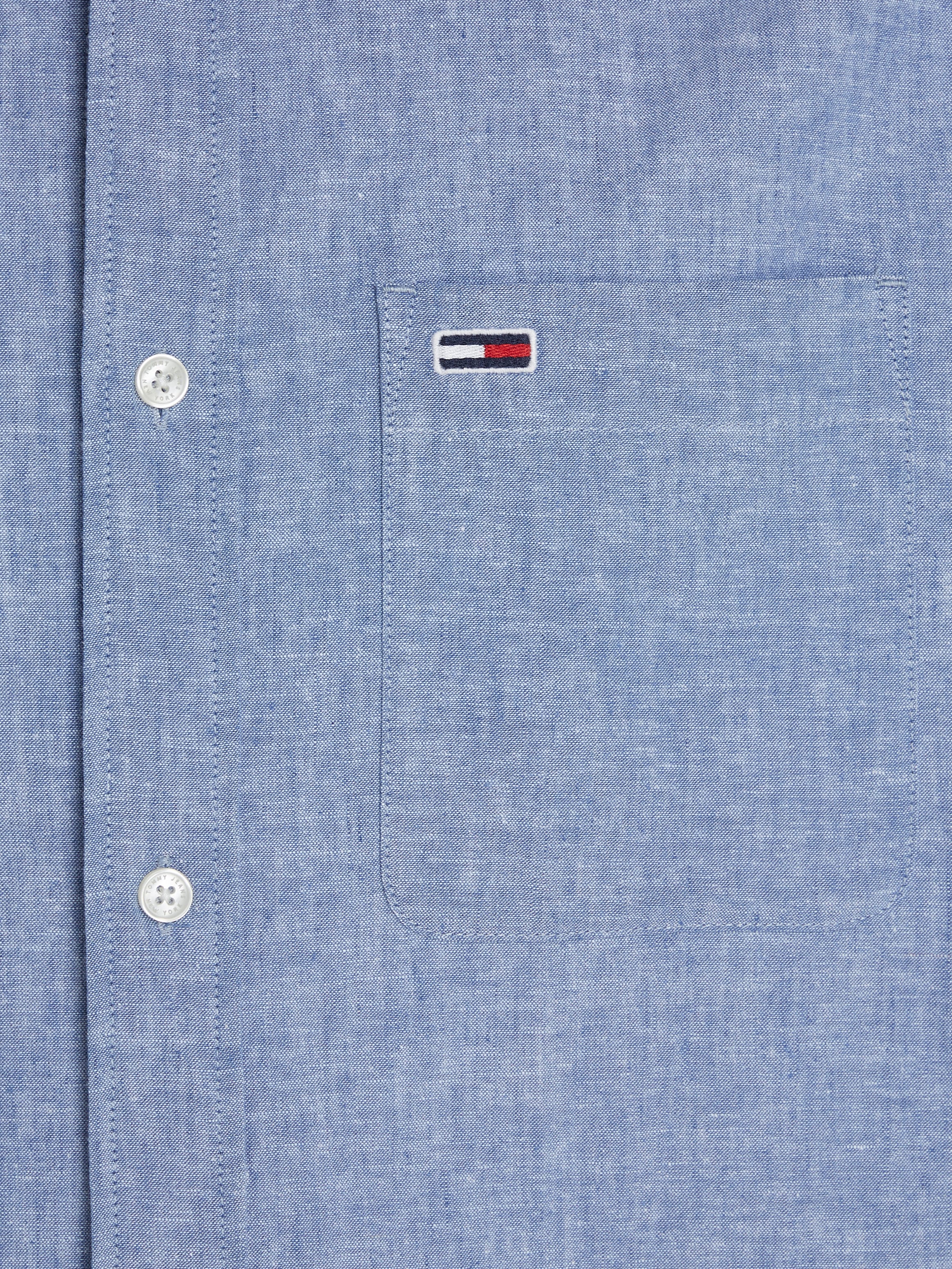Tommy Jeans Kurzarmhemd »TJM REG MAO LINEN BLEND SS SHIRT«, in melierter Optik