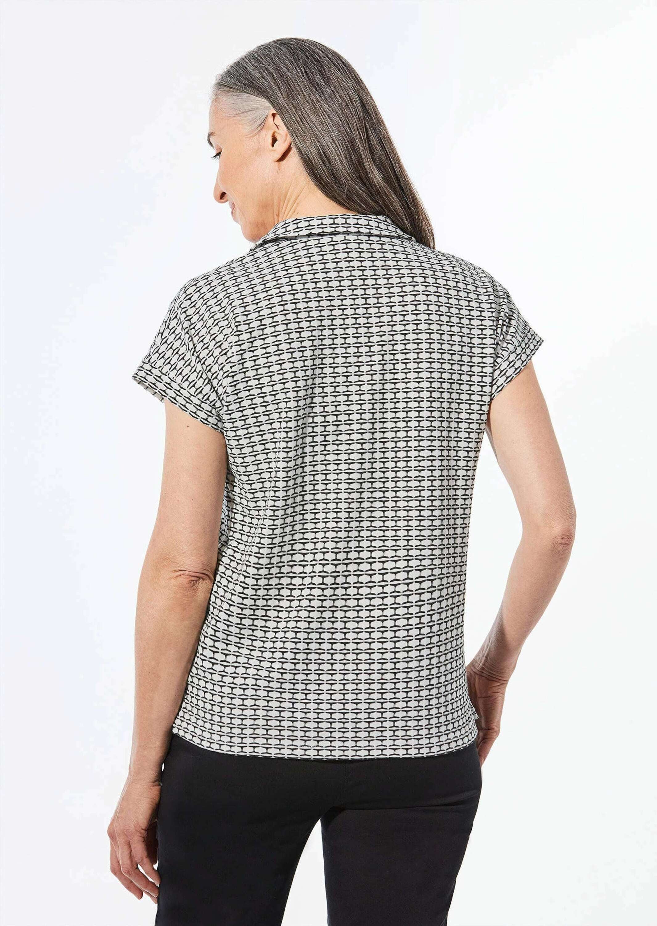 GOLDNER Kurzarmshirt »Shirt mit dezentem Jacquard«