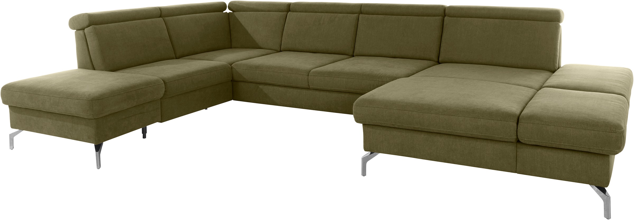 sit&more Wohnlandschaft »Brisbane U-Form«, Fußhöhe 15 cm, inklusive Sitztiefen-, Armteil- und Kopfteilverstellung