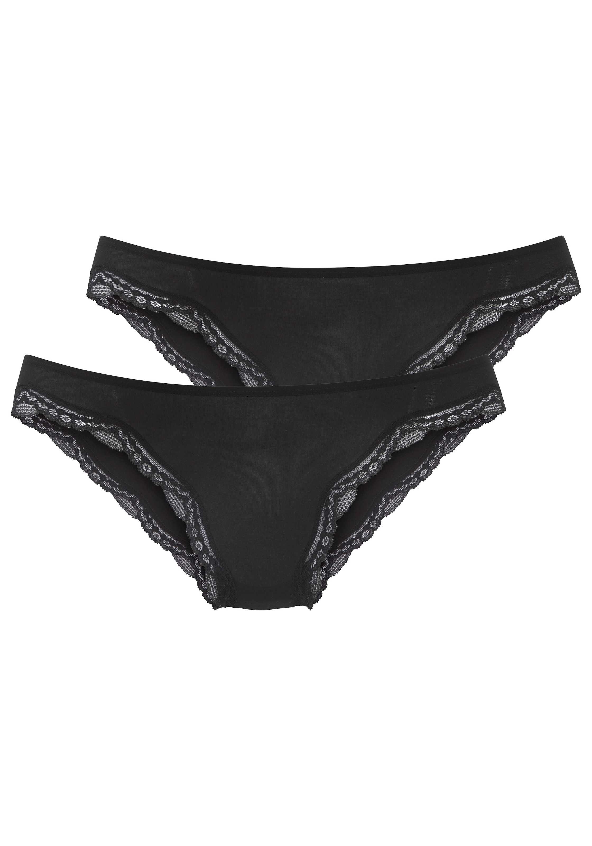 LASCANA Brasilslip 2er-Pack,  aus hochwertiger Modal-Qualität mit Spitze