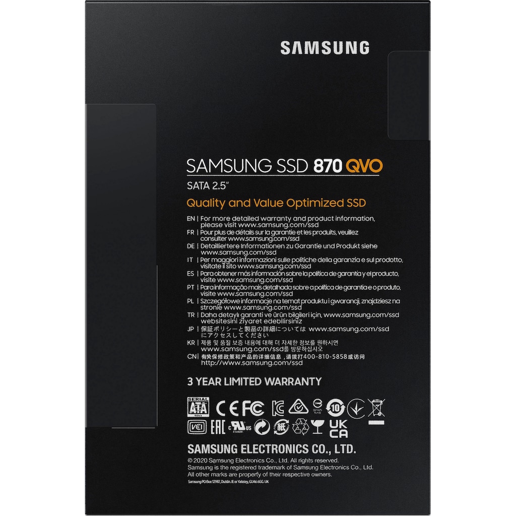 Samsung interne SSD »870 QVO«, 2,5 Zoll, Anschluss SATA III