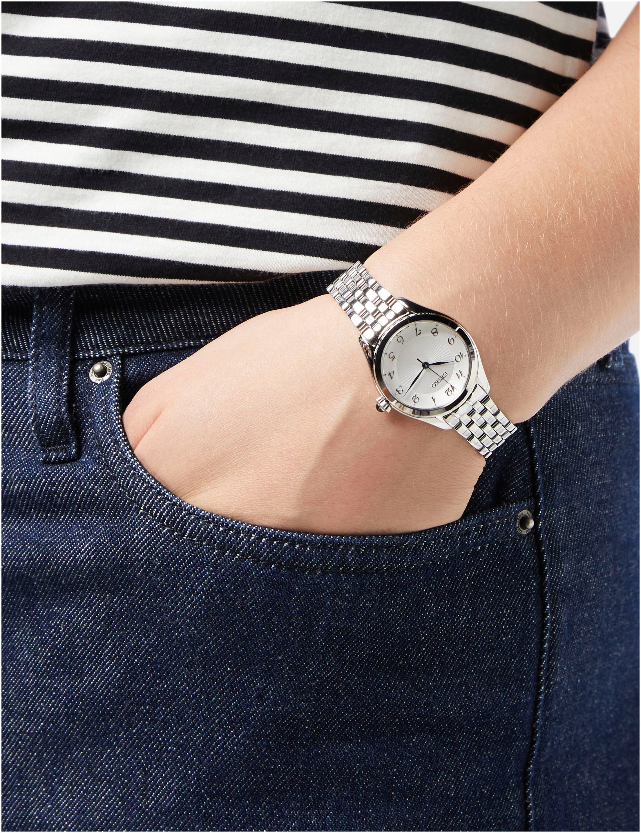 Seiko Quarzuhr, Armbanduhr, Damenuhr, Edelstahlarmband